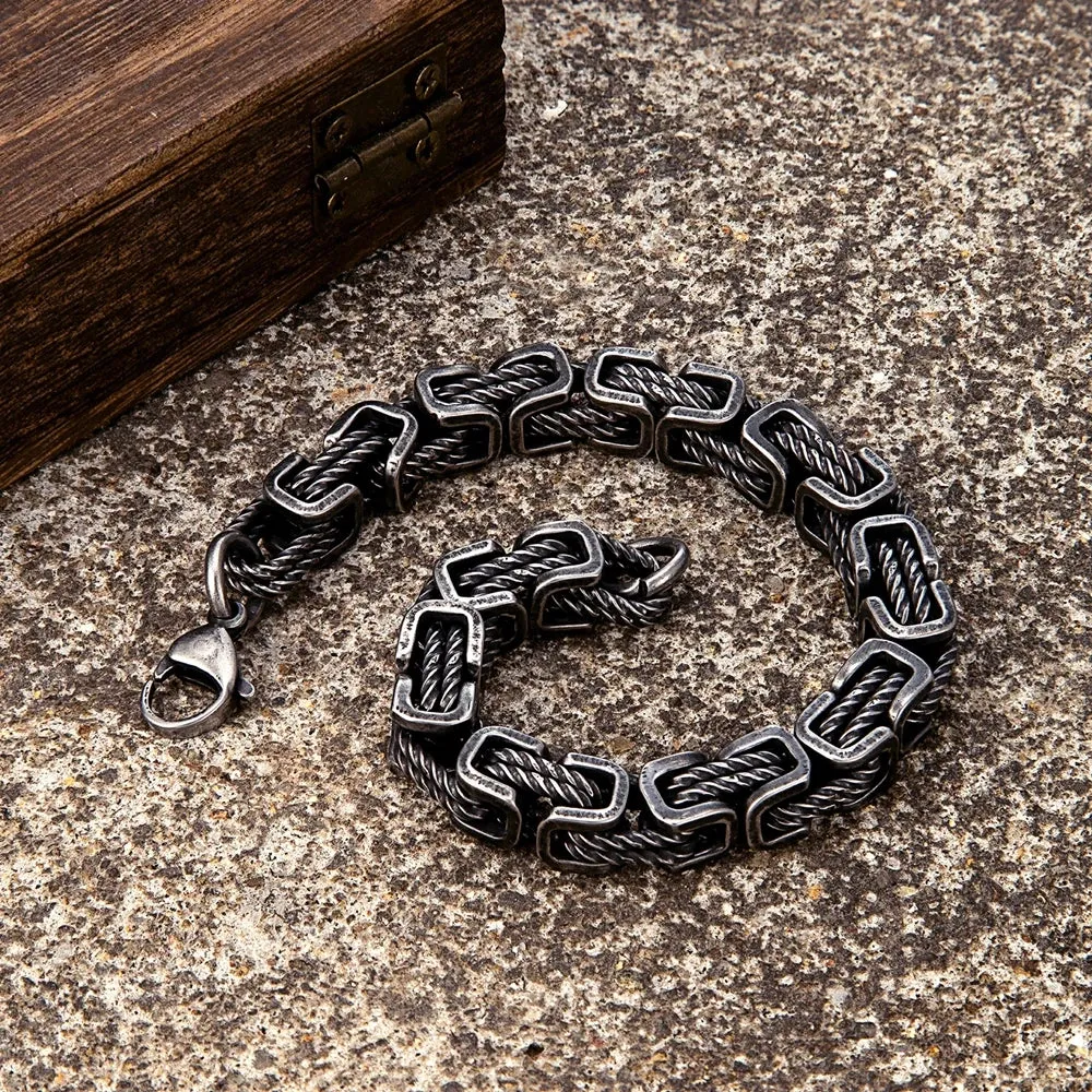 Retro Oxidized 316L Stainless Steel Link Chain Bracelet