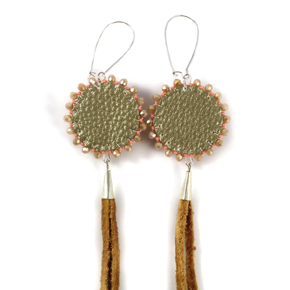 Rhonda Chartrand Coral Beaded Earrings