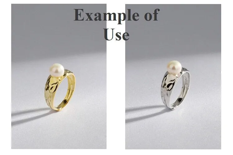 Ring Blank Pearl Setting 7 mm 925 Solid Sterling Silver Gold Bezel Flower Cup Adjustable For One Bead DIY Jewelry Finding Wholesale 1pc