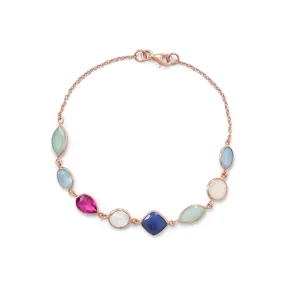 Rose Gold Multi Gemstone Bracelet
