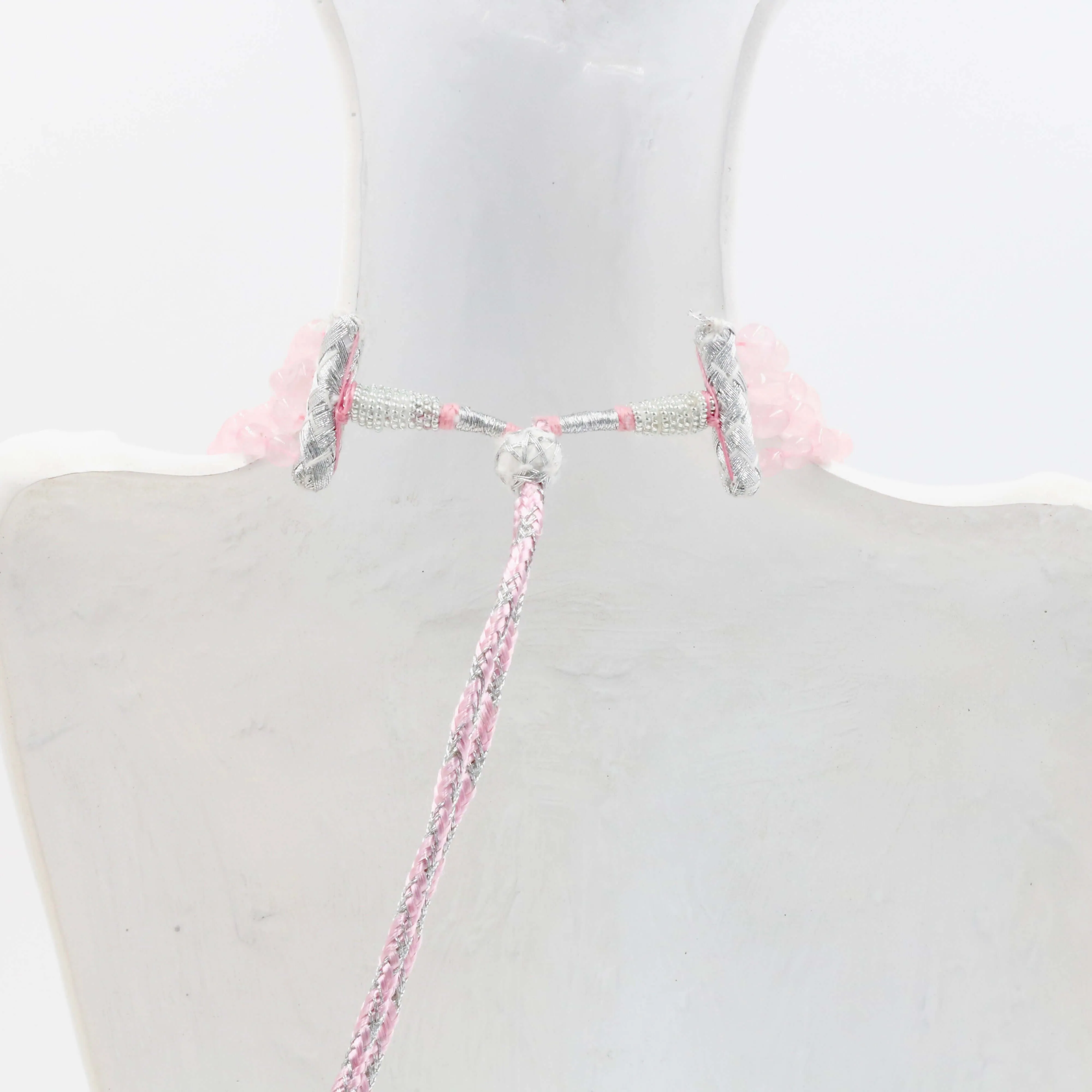 Rose Quartz Beaded Necklace Pink Quartz Rose Quartz Gemstone Necklace Beaded Necklace Layered Necklace Indian Necklace Quartz Sarafa SKU: 6143054