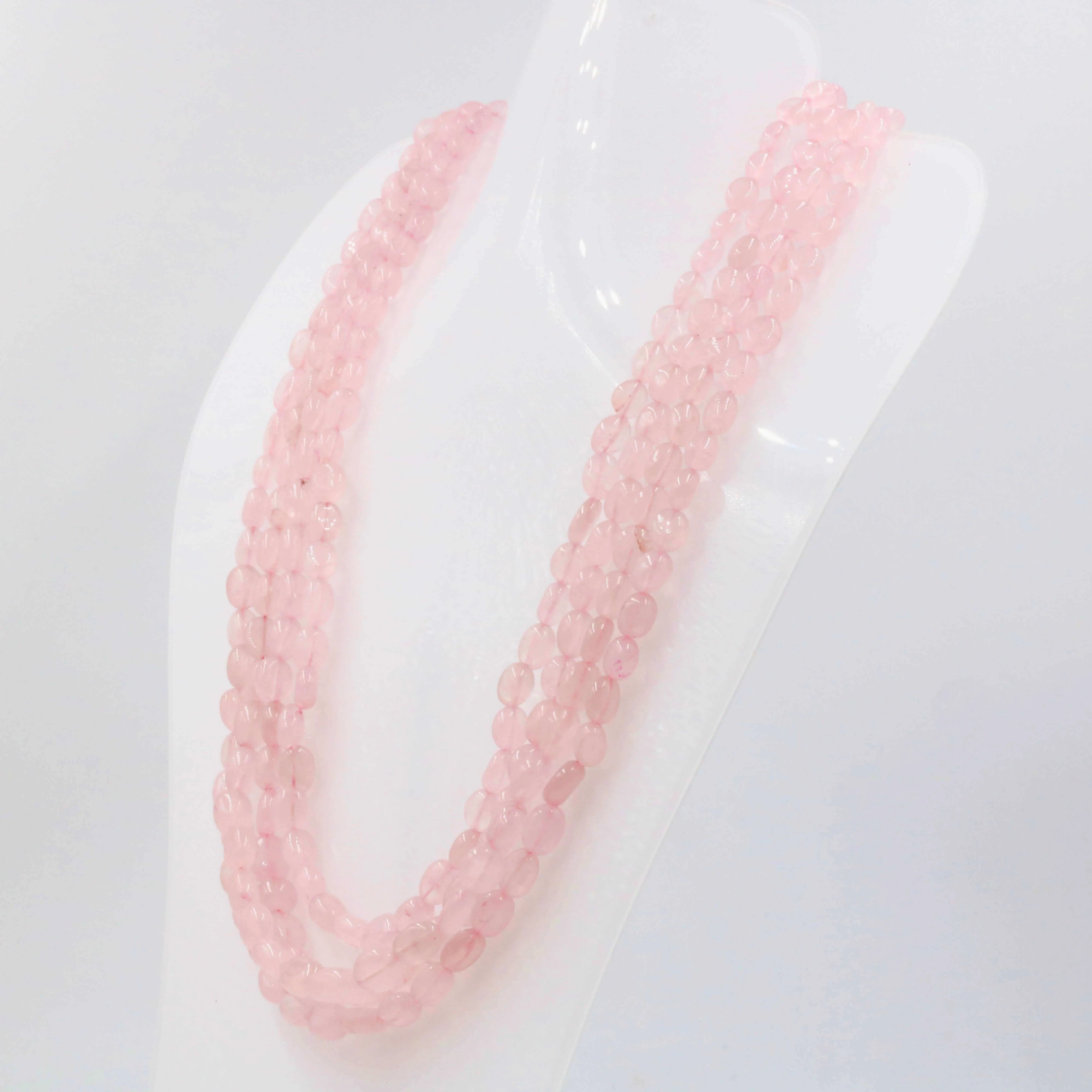 Rose Quartz Beaded Necklace Pink Quartz Rose Quartz Gemstone Necklace Beaded Necklace Layered Necklace Indian Necklace Quartz Sarafa SKU: 6143054