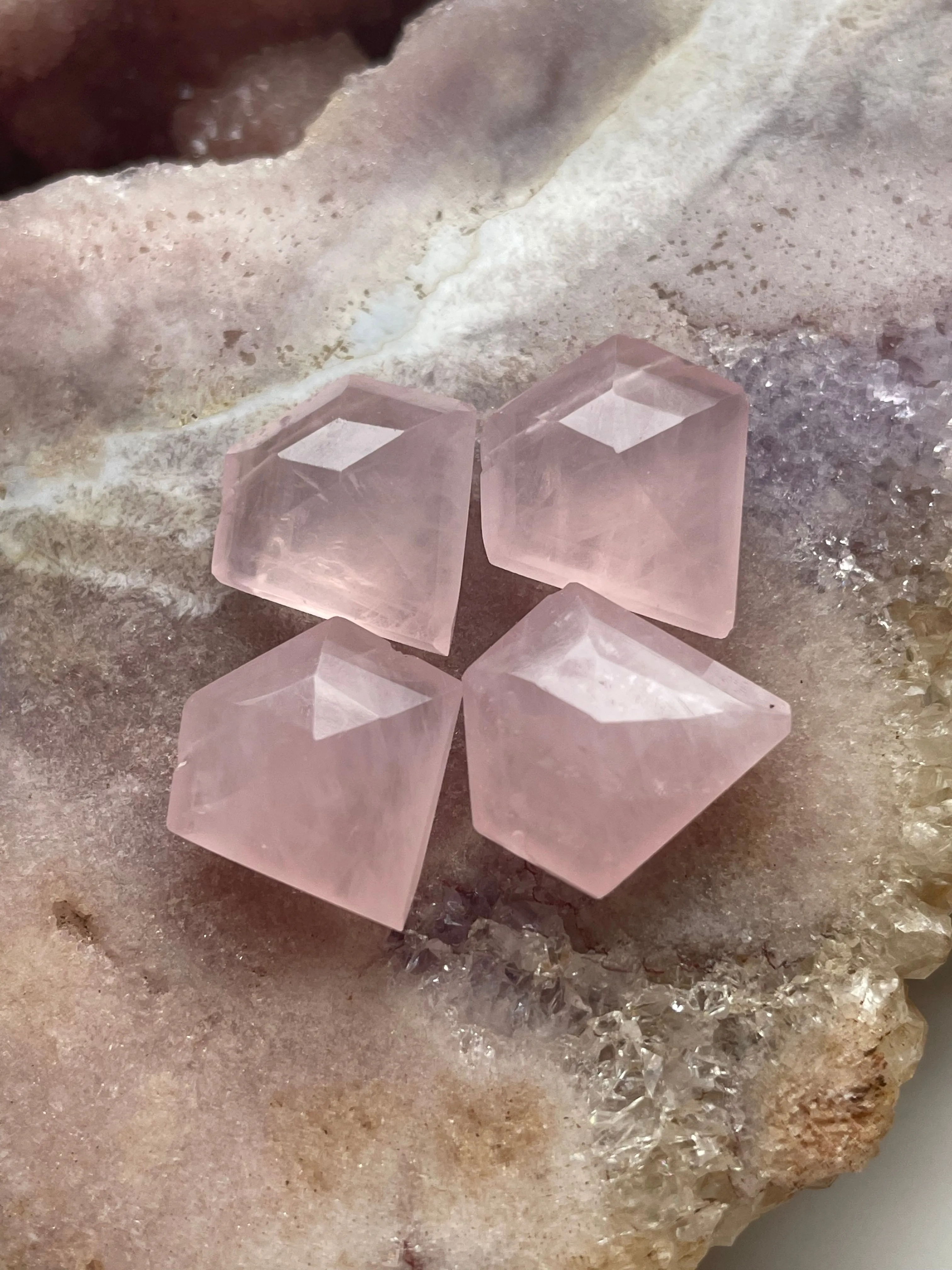 Rose Quartz Crystal Healing Necklace Silver or Gold Filled