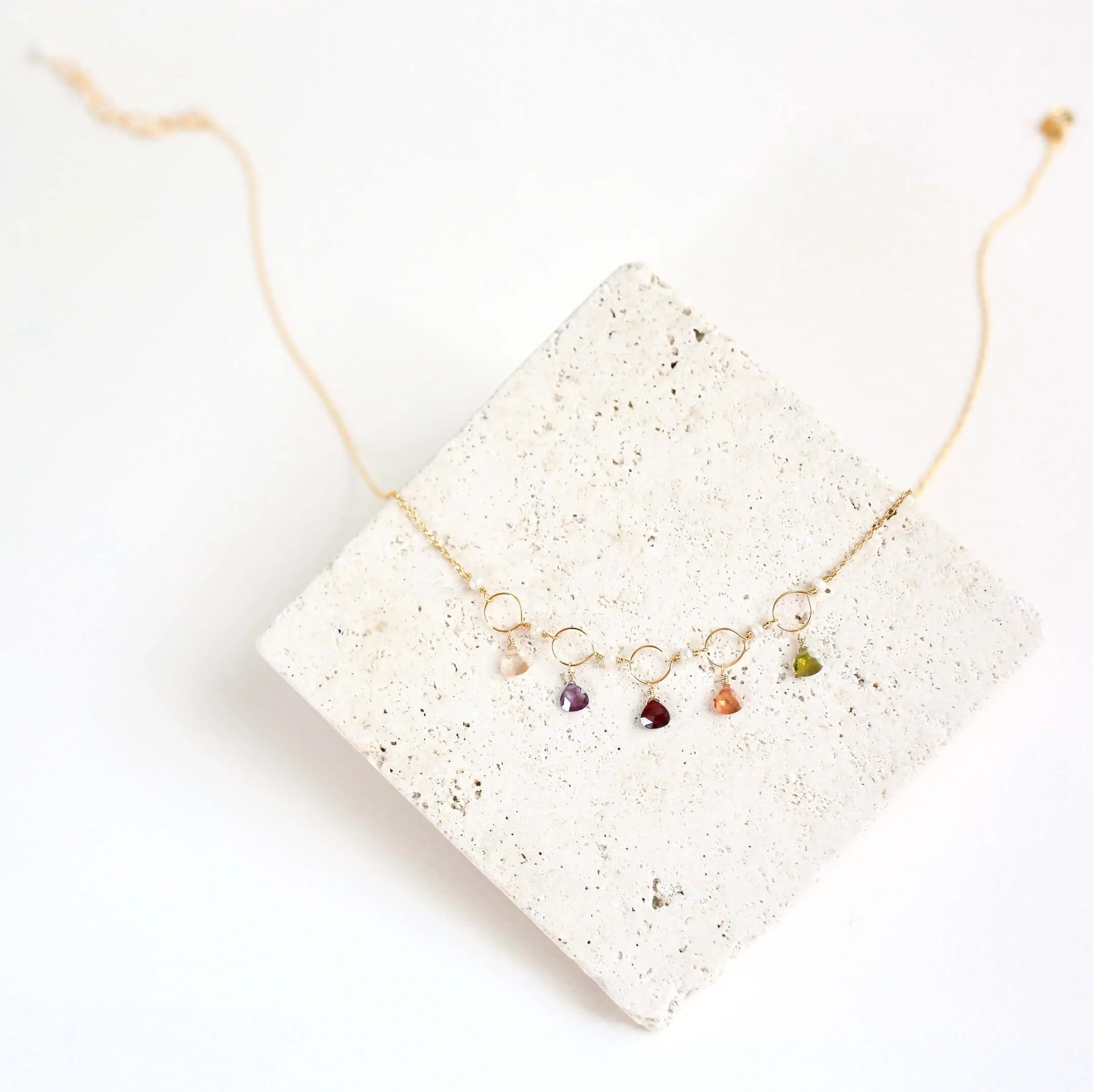 Rose Quartz Gemstone Mini Sparkler Necklace