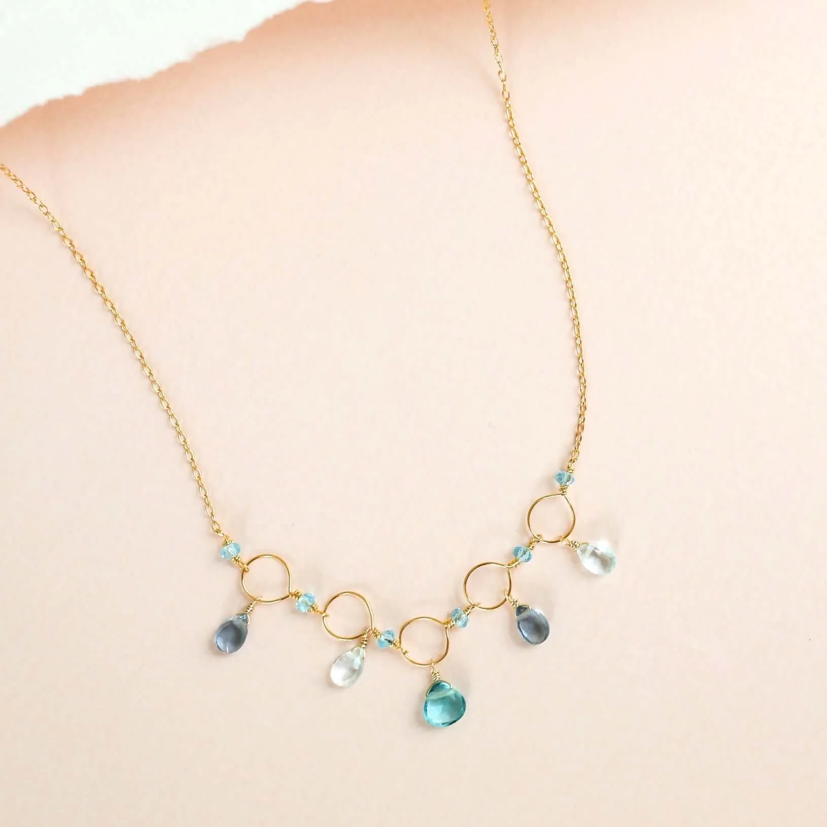 Rose Quartz Gemstone Mini Sparkler Necklace