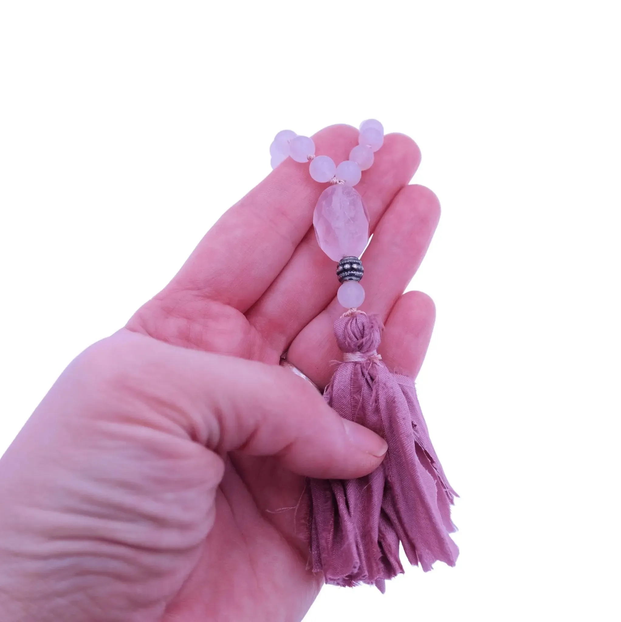 Rose Quartz Mala Necklace - Love Mala Beads