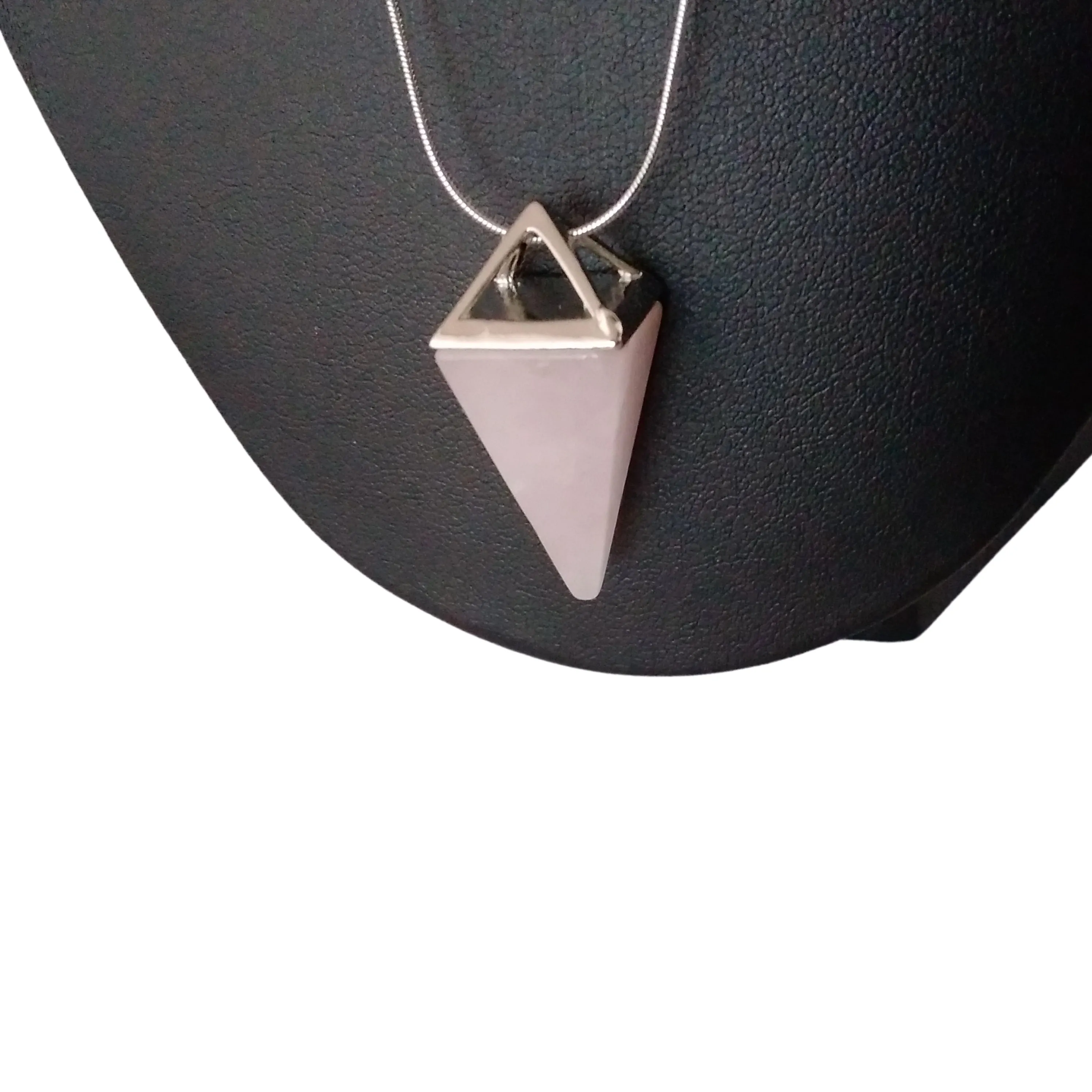 Rose Quartz Necklace Silver Pendulum