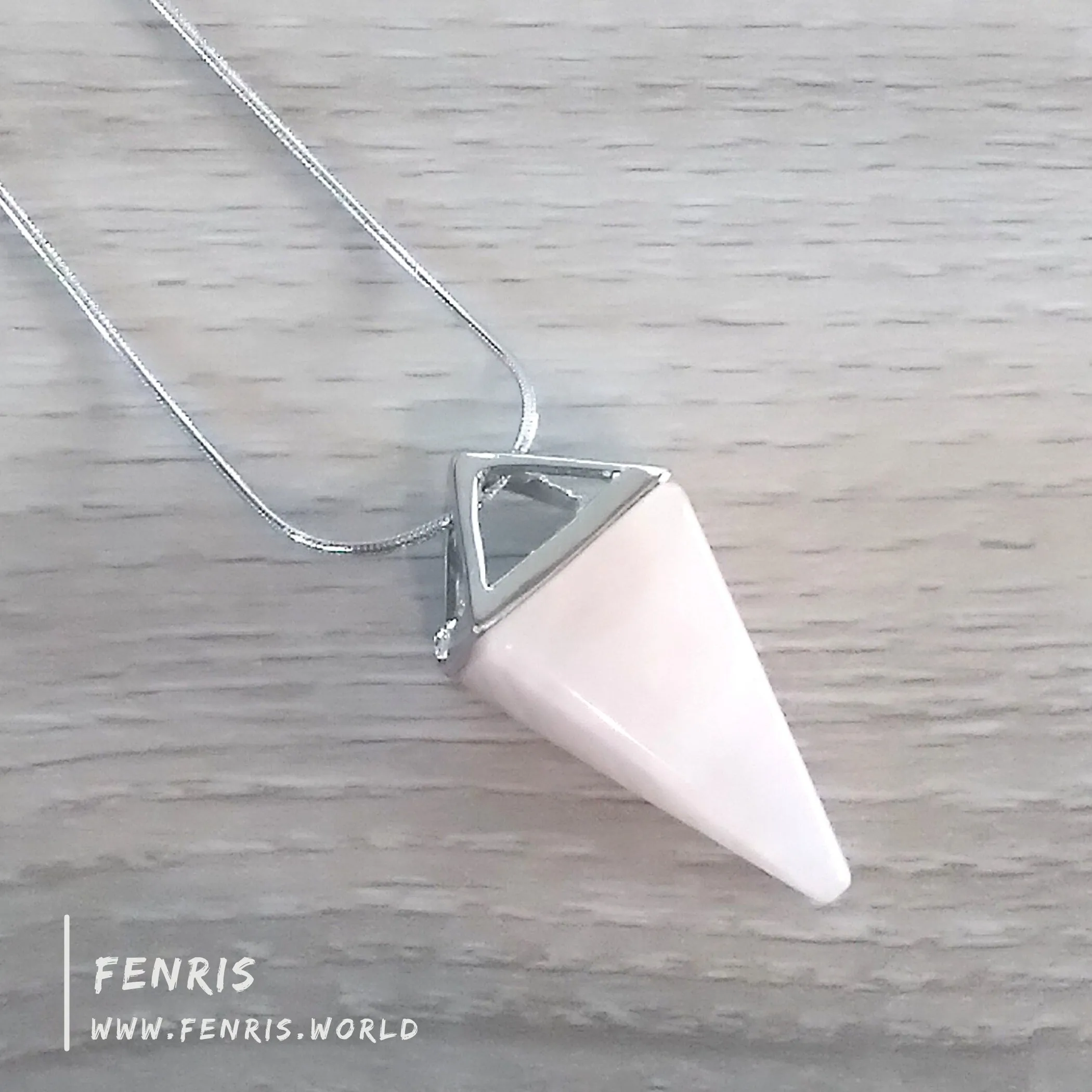 Rose Quartz Necklace Silver Pendulum