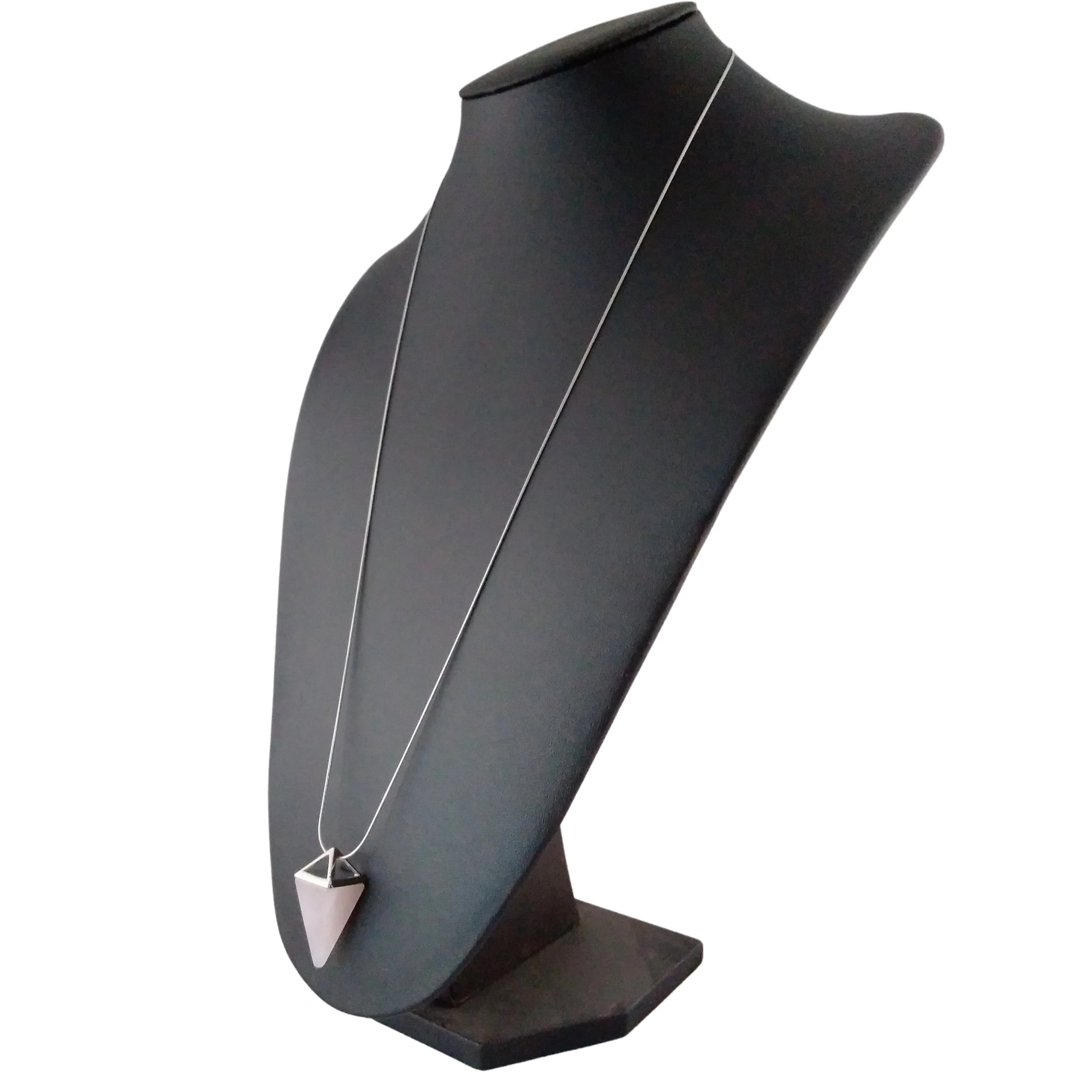 Rose Quartz Necklace Silver Pendulum