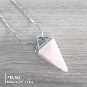Rose Quartz Necklace Silver Pendulum