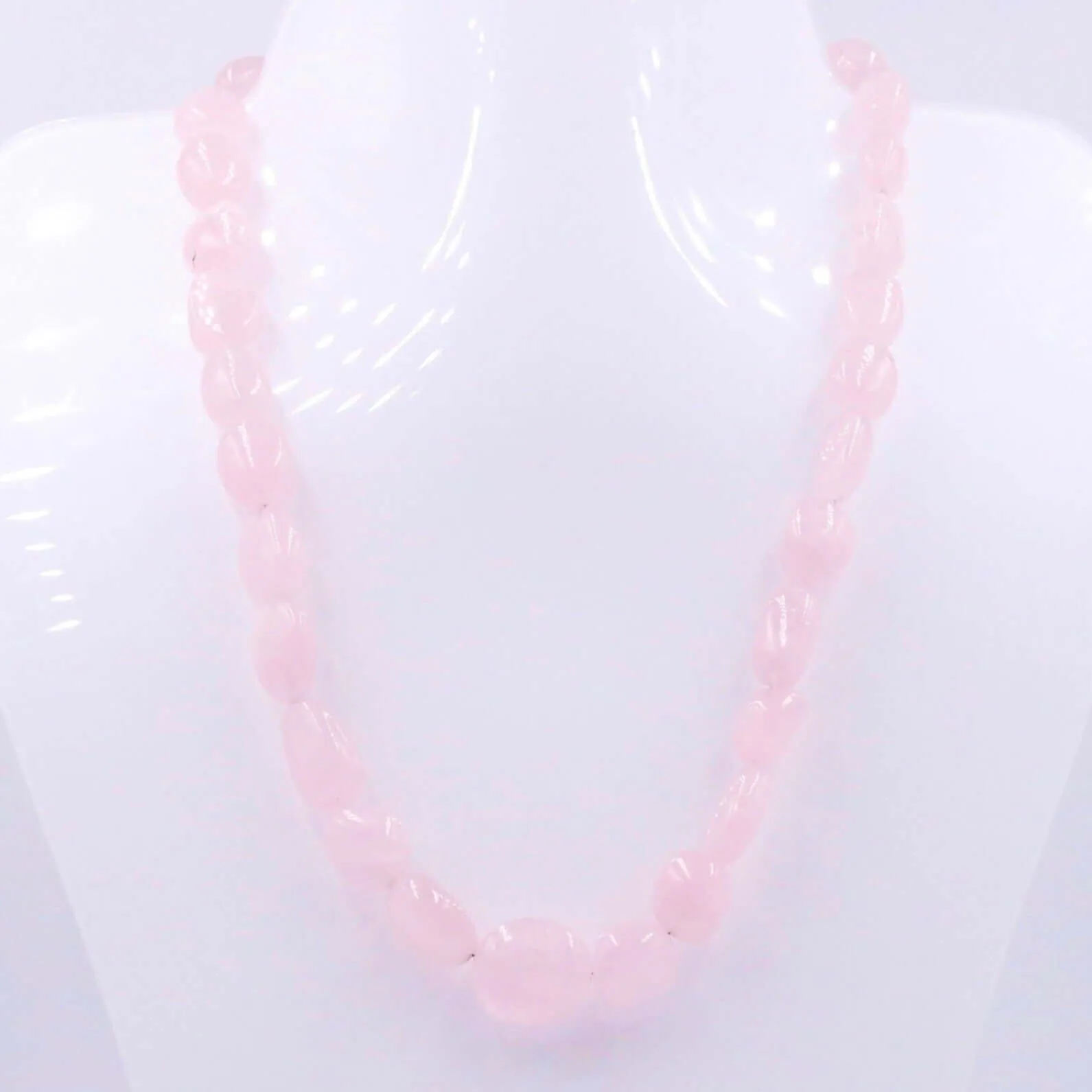 Rose Quartz Nugget Necklace Gemstone Necklace Pink Necklace Sarafa Necklace Indian Necklace Single Strand Necklace SKU 6143191