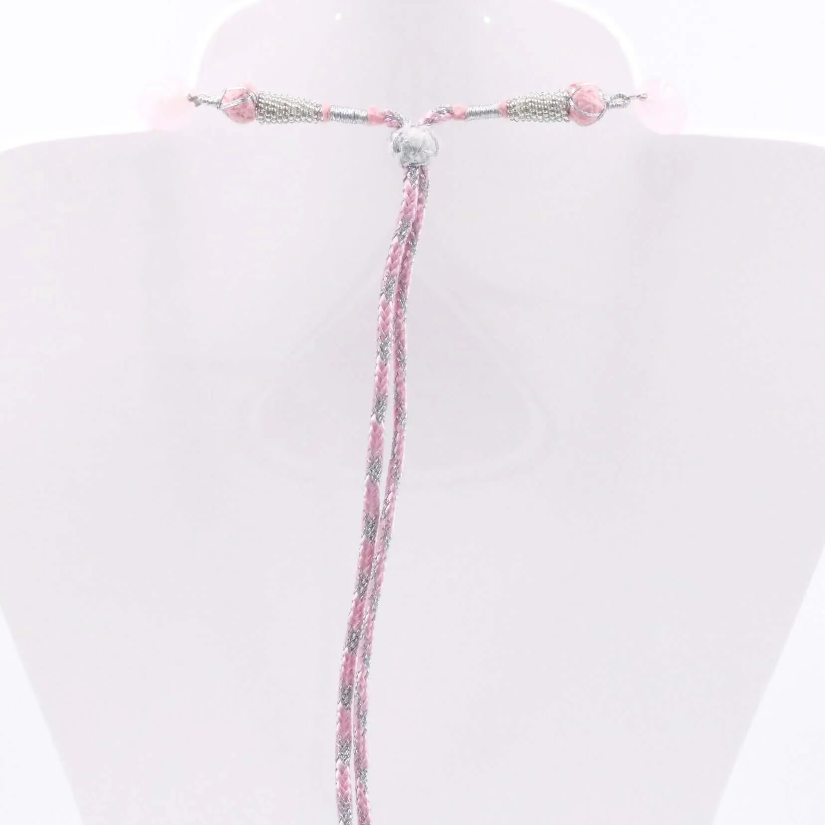 Rose Quartz Nugget Necklace Gemstone Necklace Pink Necklace Sarafa Necklace Indian Necklace Single Strand Necklace SKU 6143191