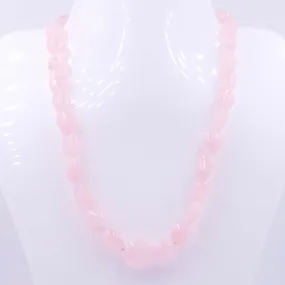 Rose Quartz Nugget Necklace Gemstone Necklace Pink Necklace Sarafa Necklace Indian Necklace Single Strand Necklace SKU 6143191