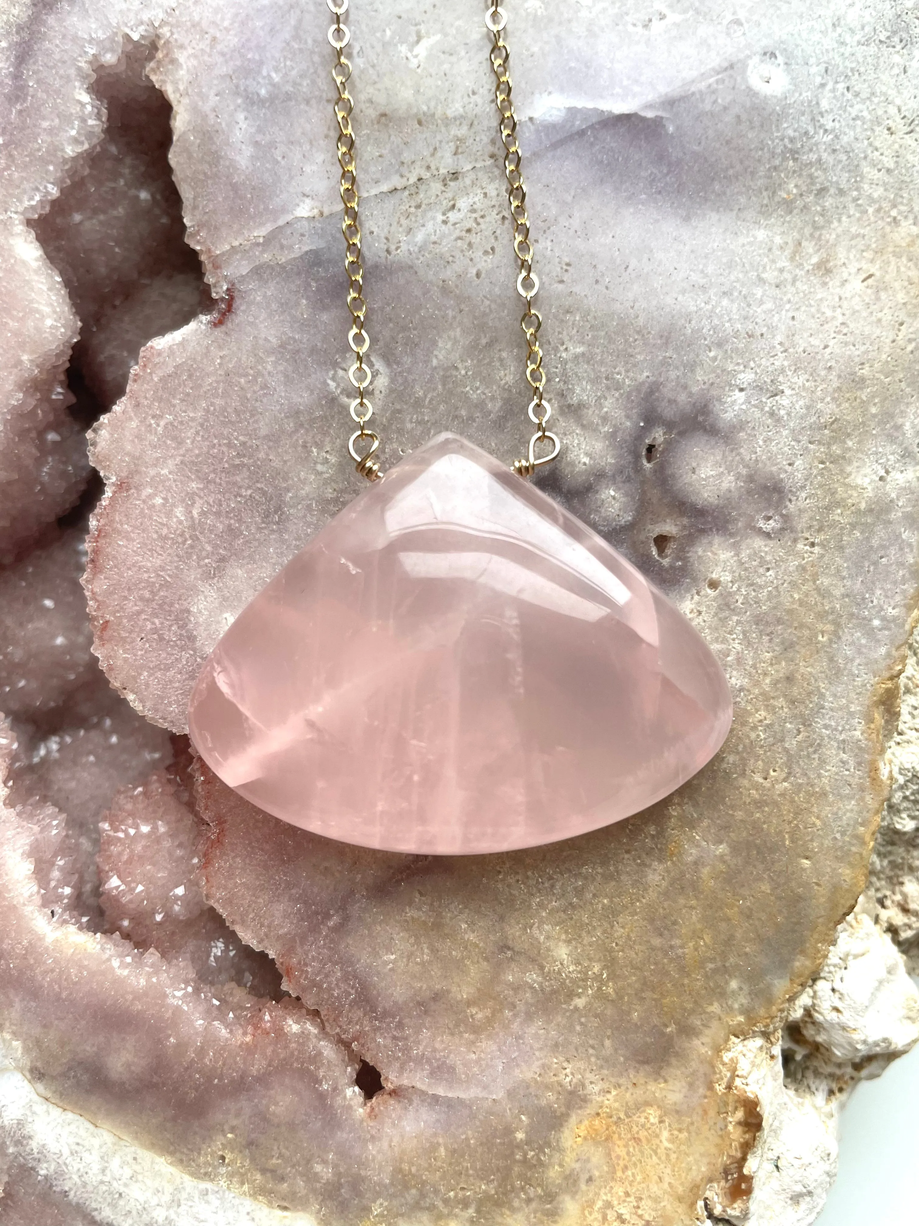 Rose Quartz Pendant Necklace
