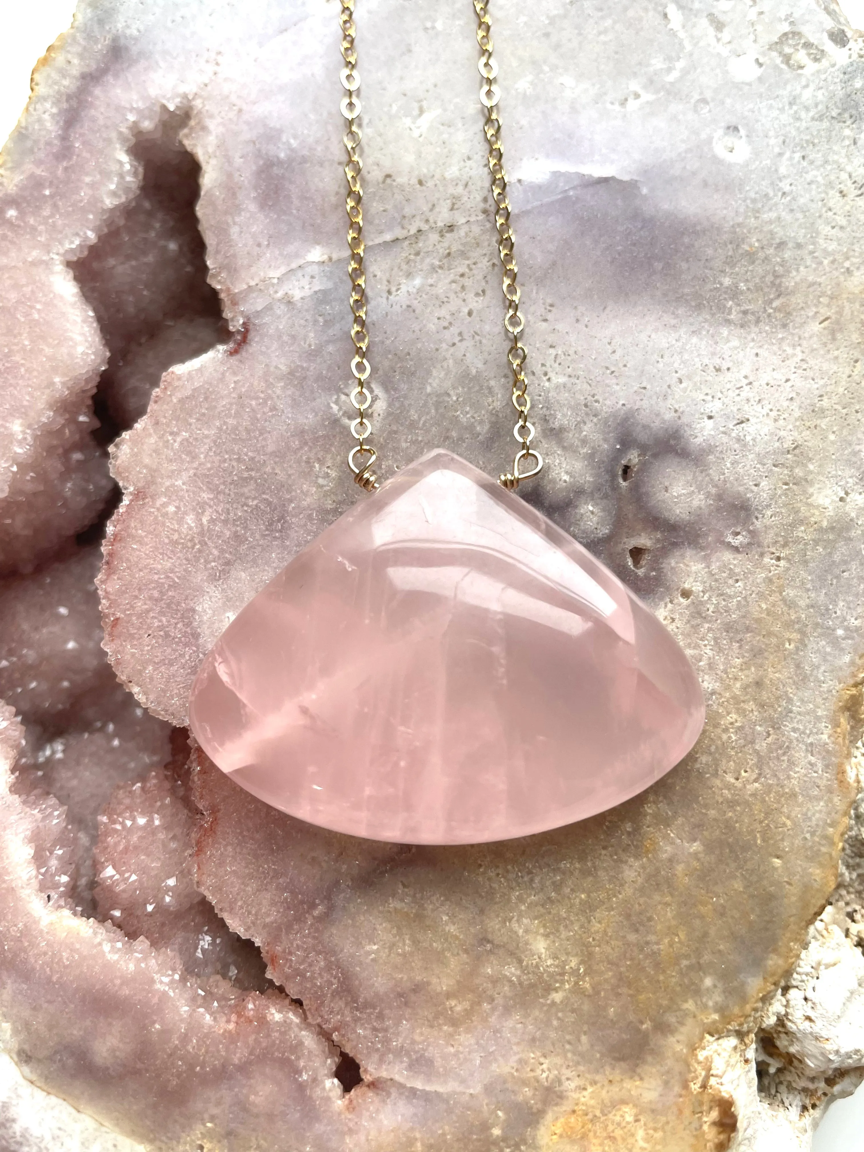 Rose Quartz Pendant Necklace