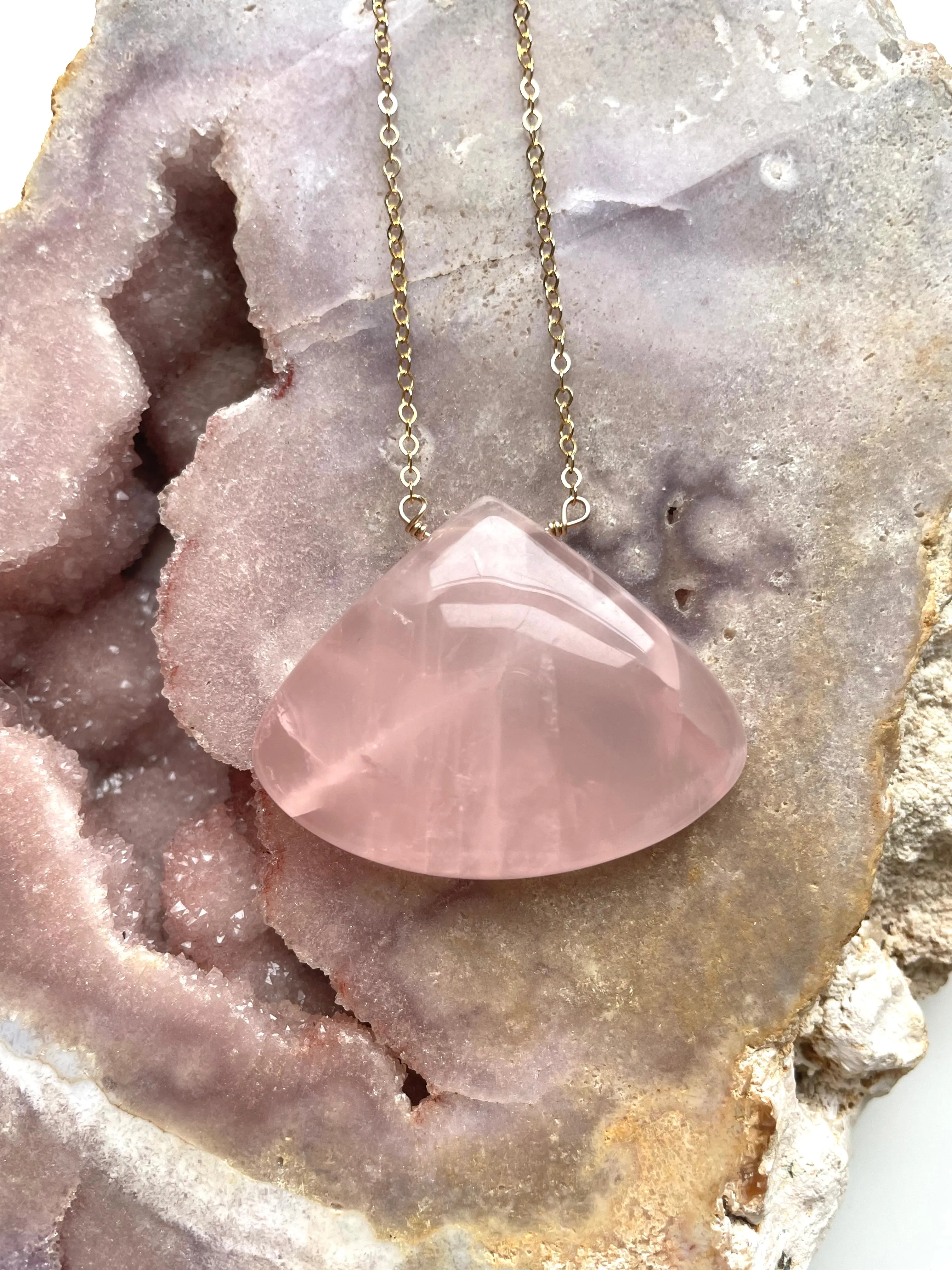 Rose Quartz Pendant Necklace