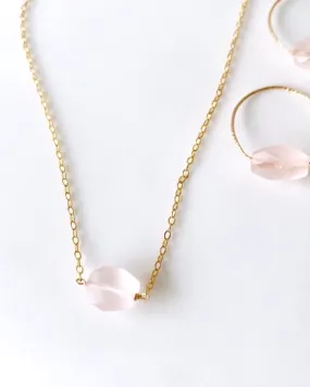 Rose Quartz Point Necklace