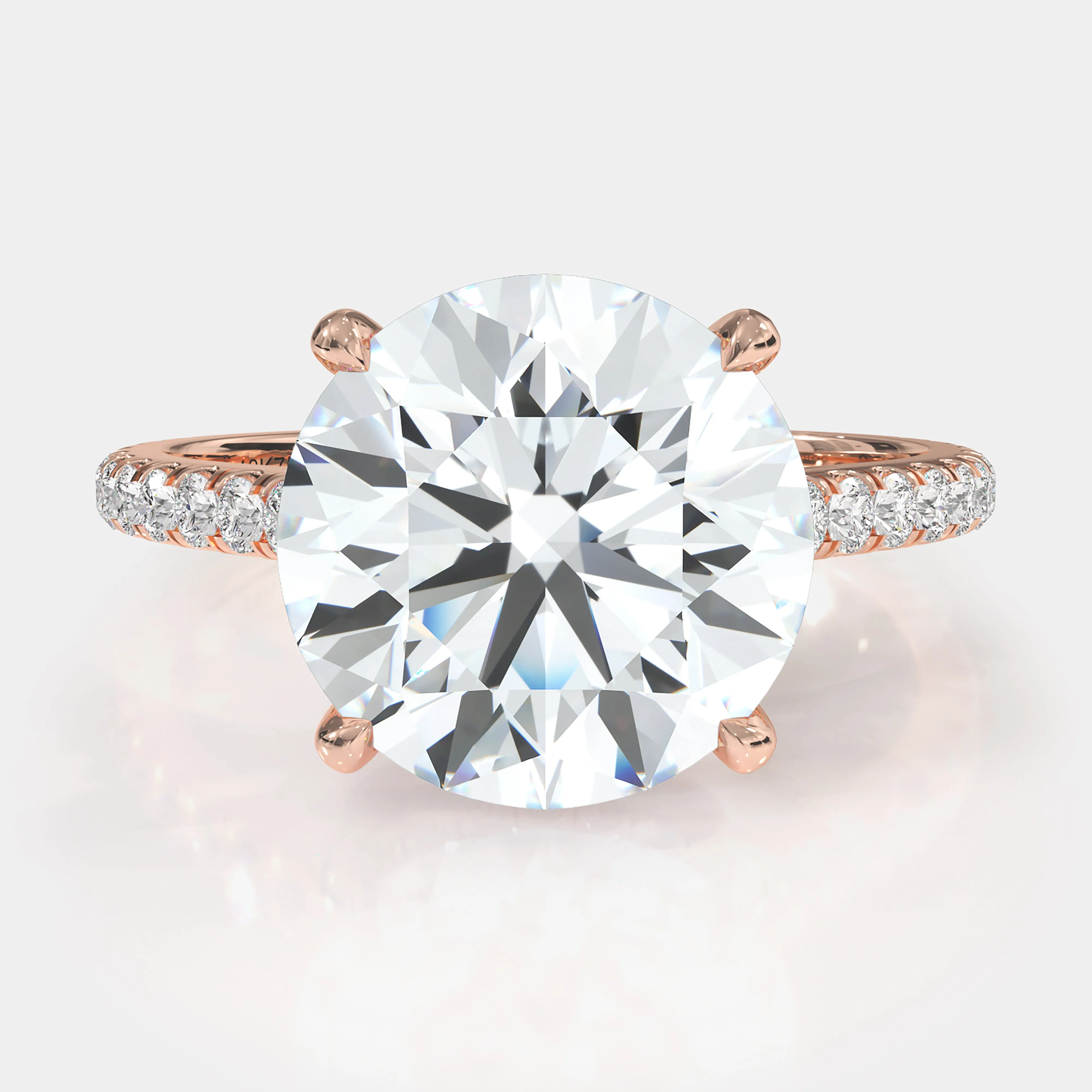 Round Brilliant With Pave Diamond Ring