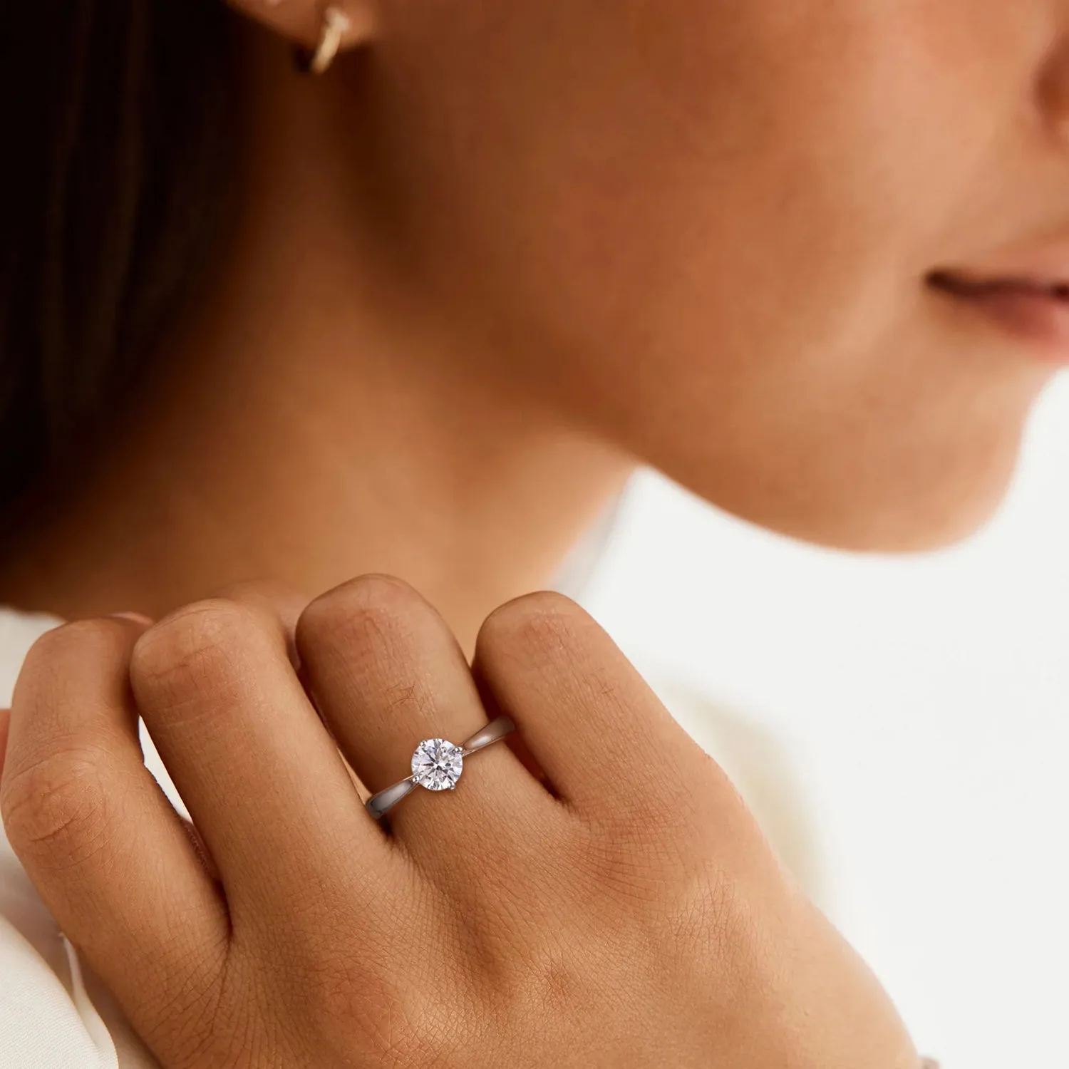 Round Cut Zirconia Solitaire Ring