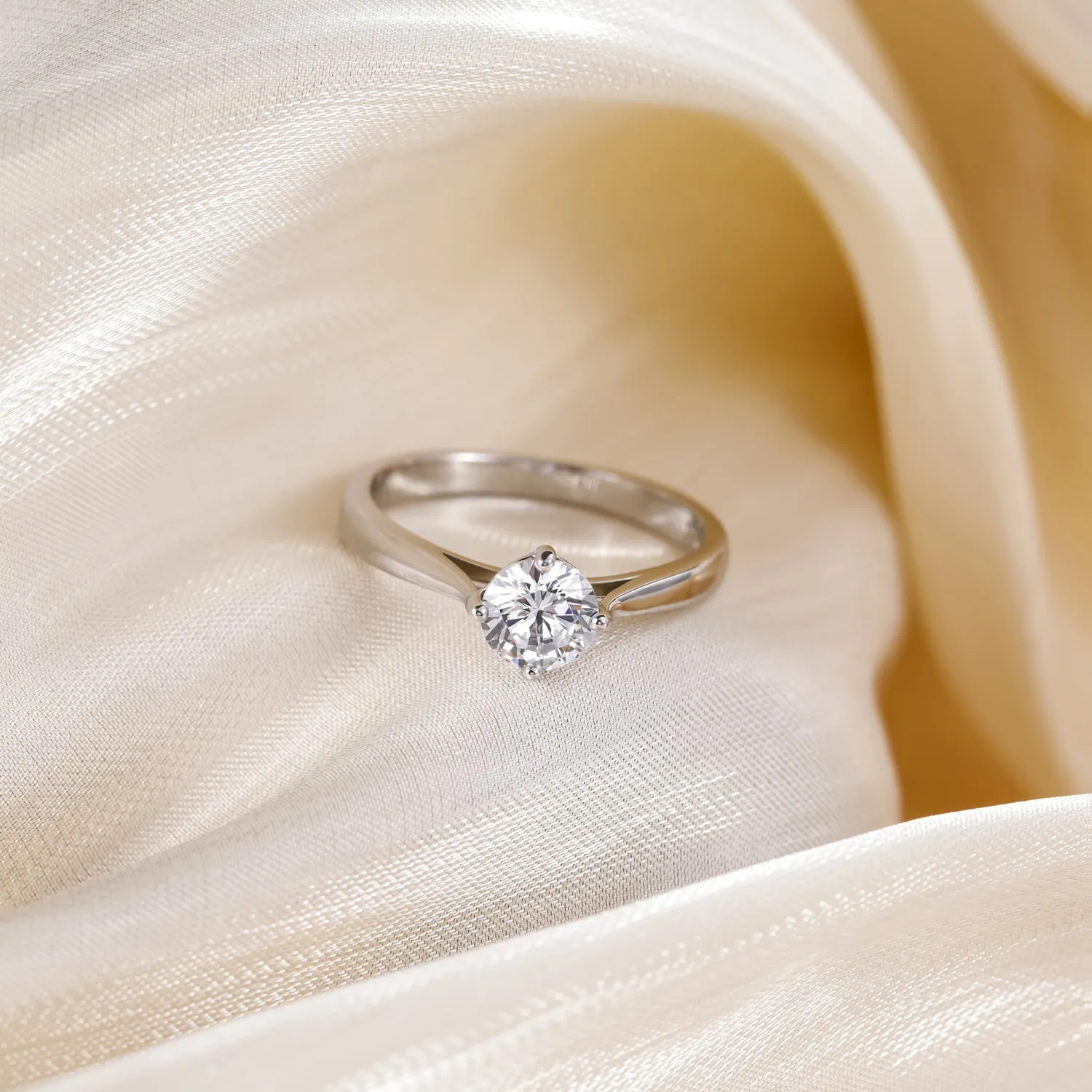 Round Cut Zirconia Solitaire Ring