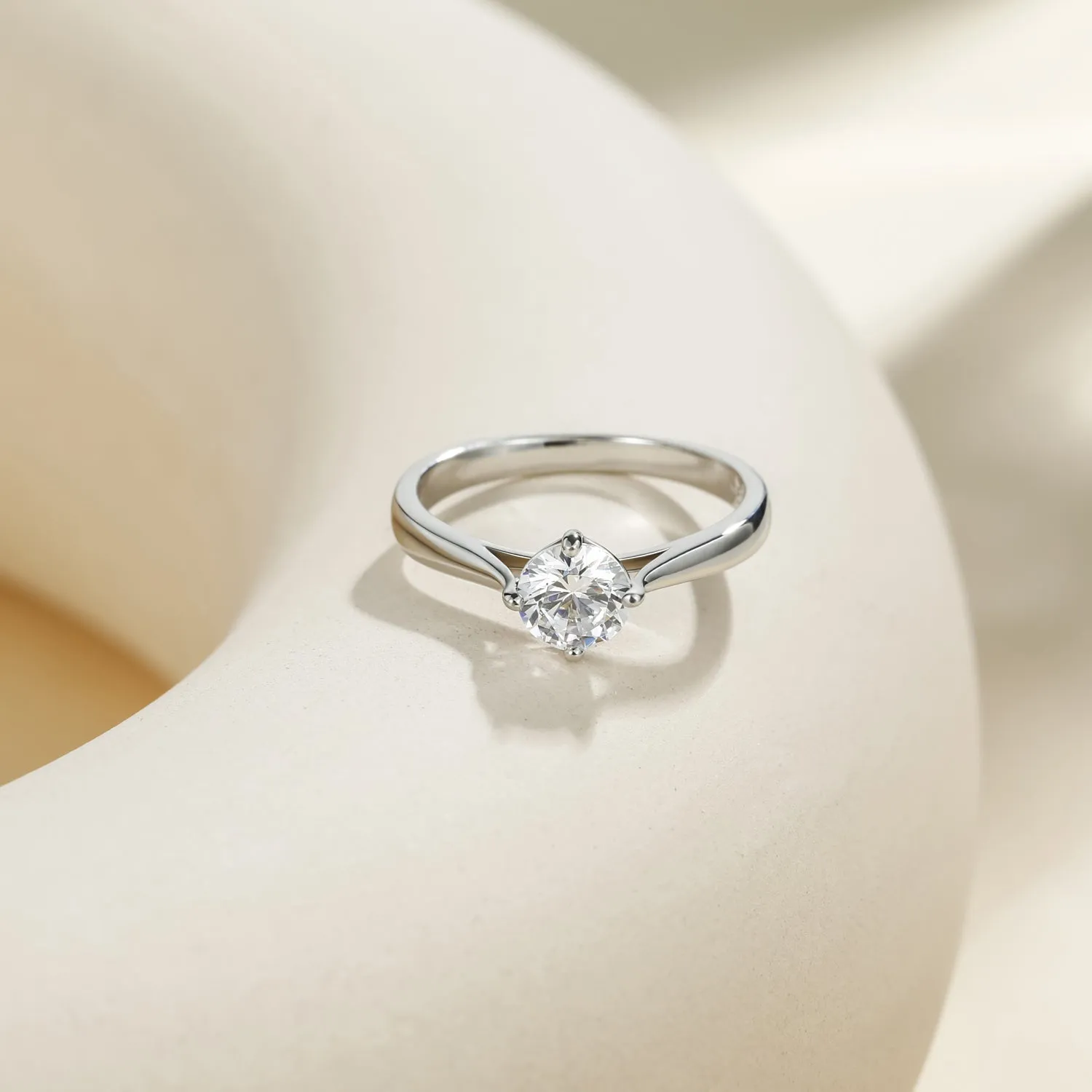 Round Cut Zirconia Solitaire Ring