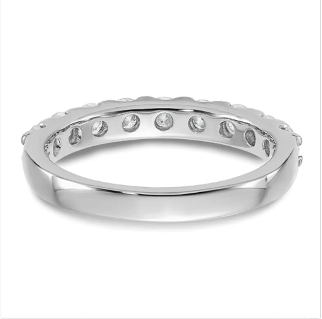 Round Moissanite Wedding Band