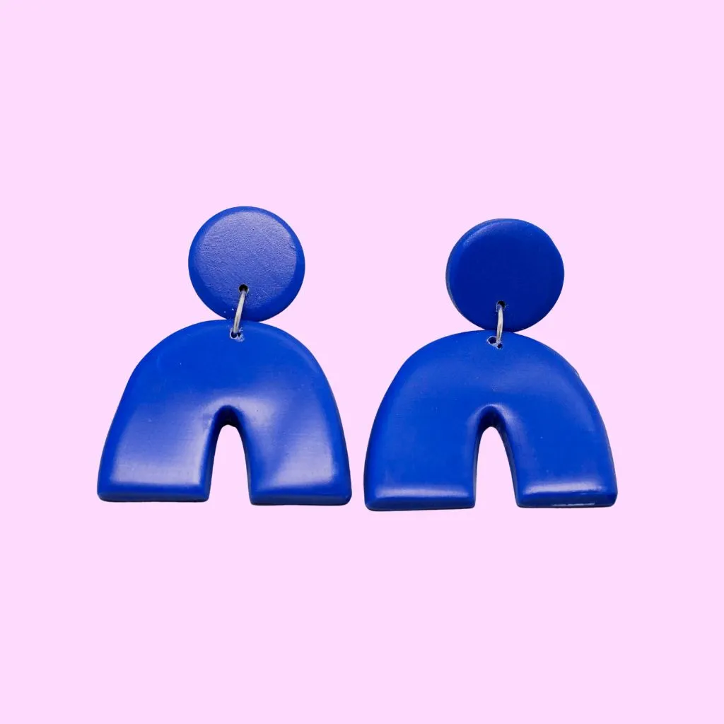 Royal blue arches earrings