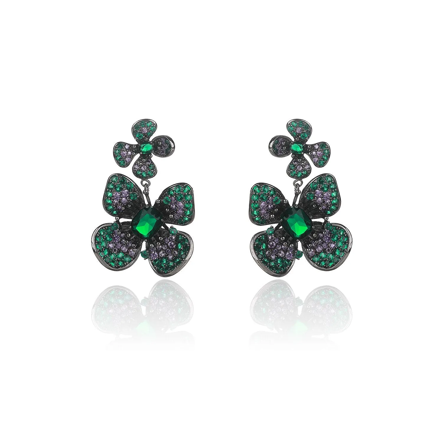 S925 Silver Needle Cubic Zircon CZ Crystals Butterfly Earrings Birthday Party Wedding Gift Fine New Jewelry CE11291