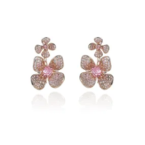 S925 Silver Needle Cubic Zircon CZ Crystals Butterfly Earrings Birthday Party Wedding Gift Fine New Jewelry CE11291