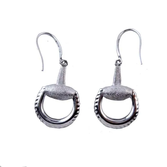 Sally Snaffle Bit Dangle Earrings Sterling Silver