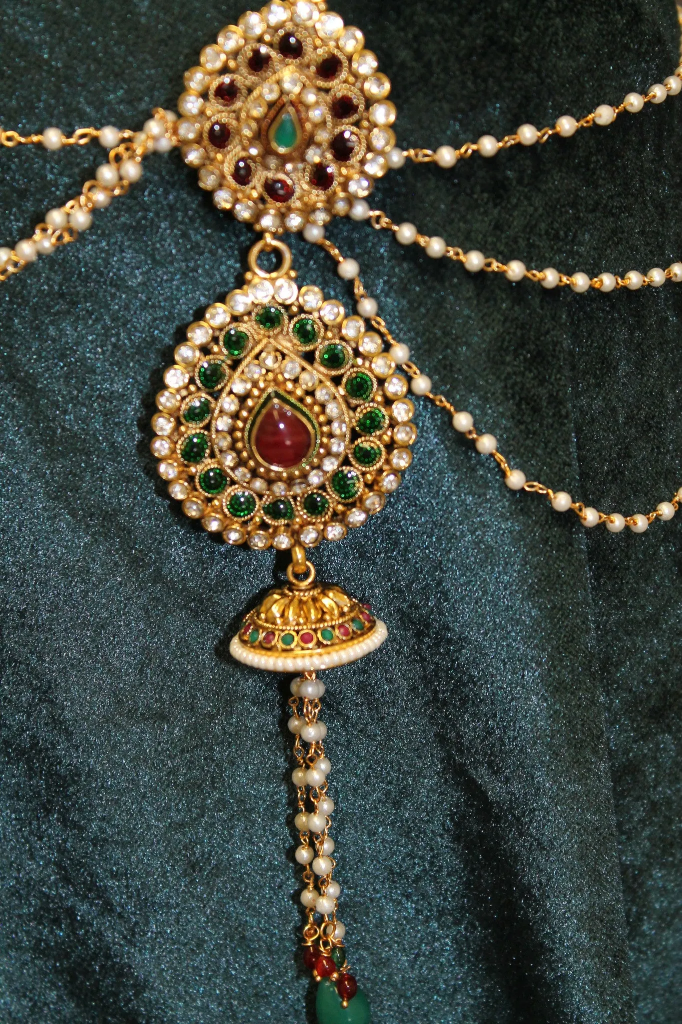 Saree Waist Belt 2526 Jhumki Pendant Multi Stranded Indian Sari Kamar Band