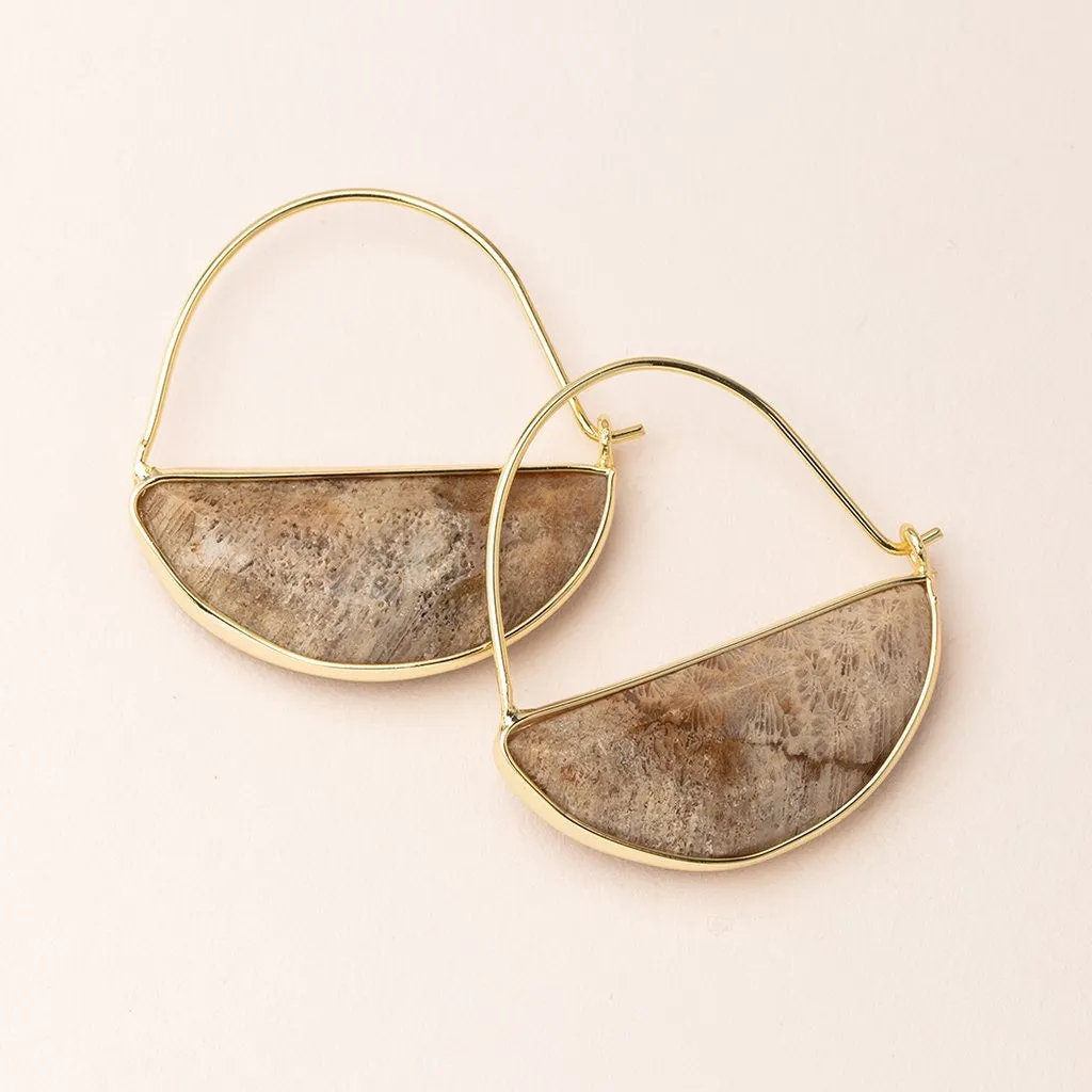 Scout Curated Wears - Stone Prism Hoop - Fossil Coral/Gold