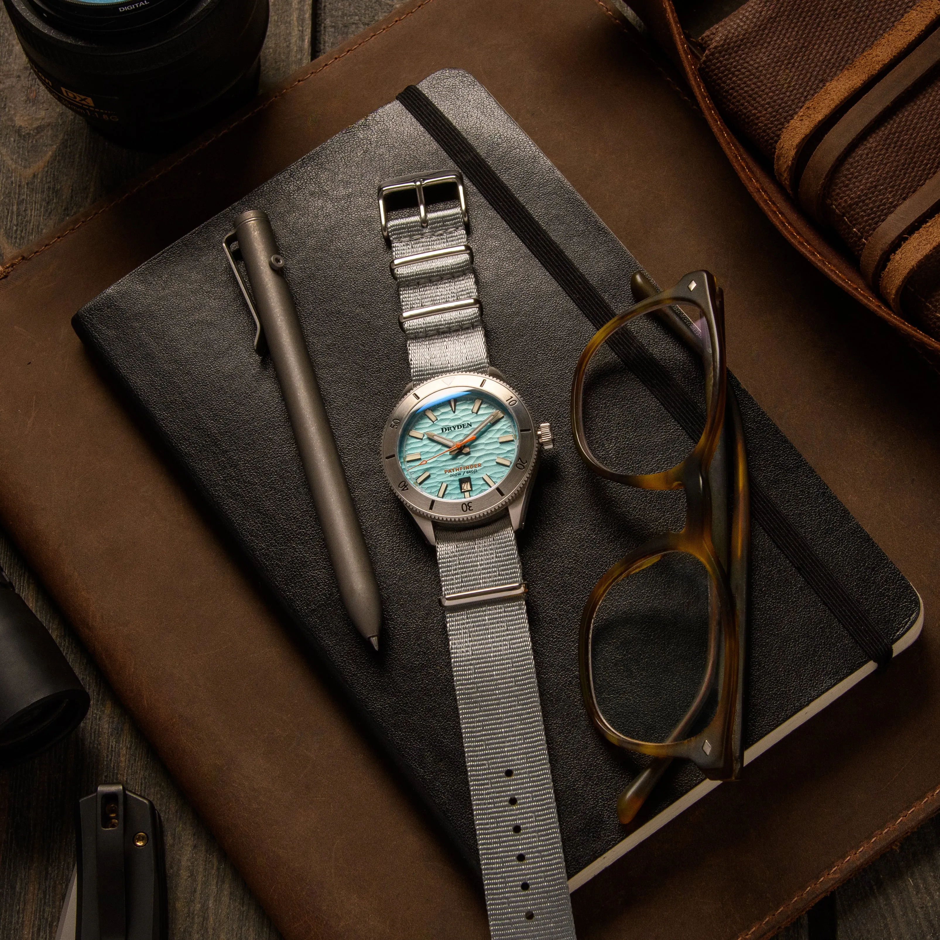 Seat Belt Nylon Military Style Watch Band - Gray, Stainless Hardware