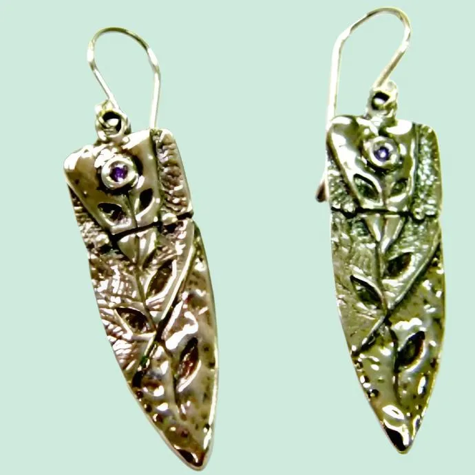 Silver Dangle Earrings , Dangle designer earrings set with zircons, earrings for woman, silber ohringe
