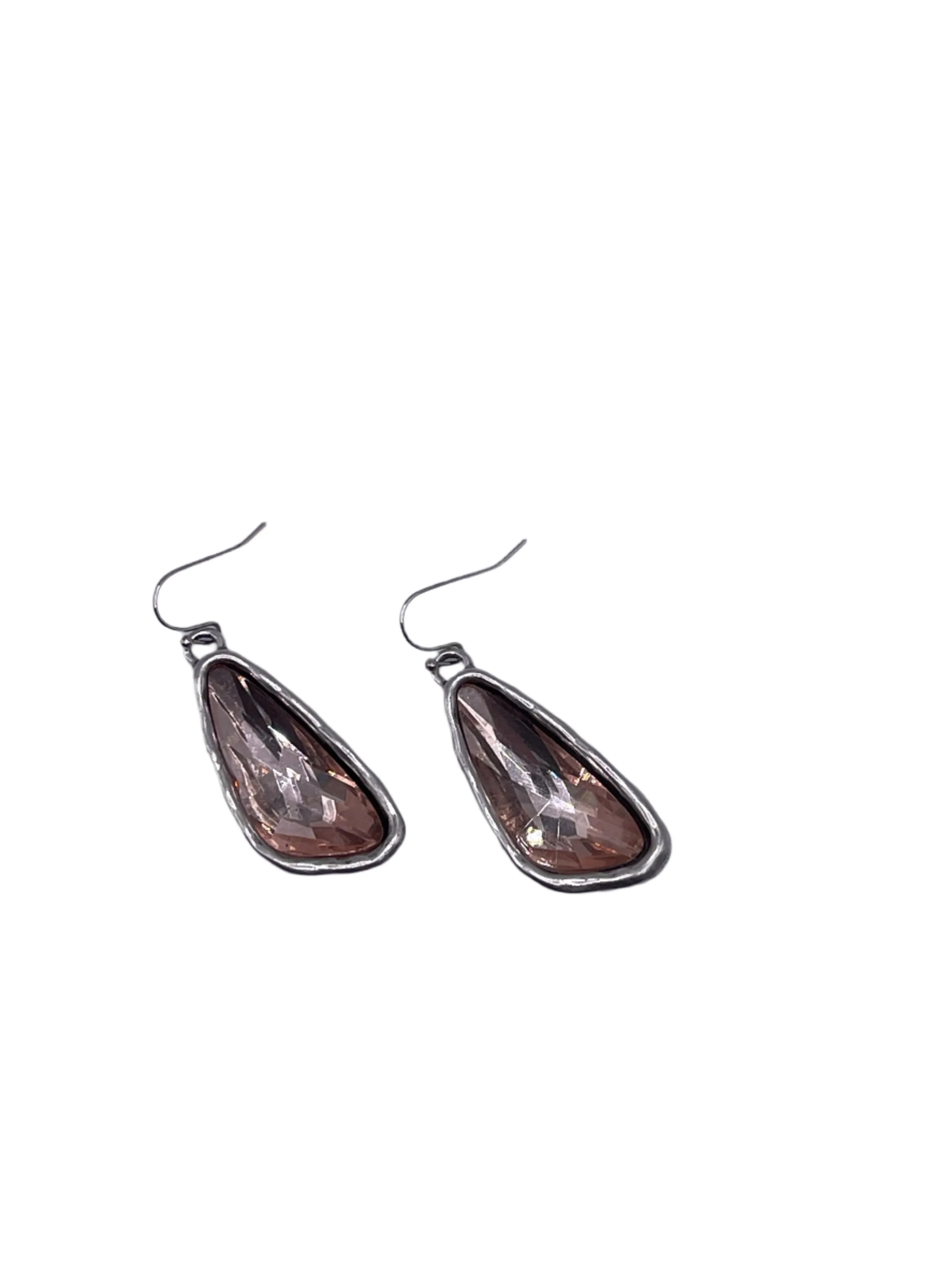 Silver Oblong Pendant Earrings