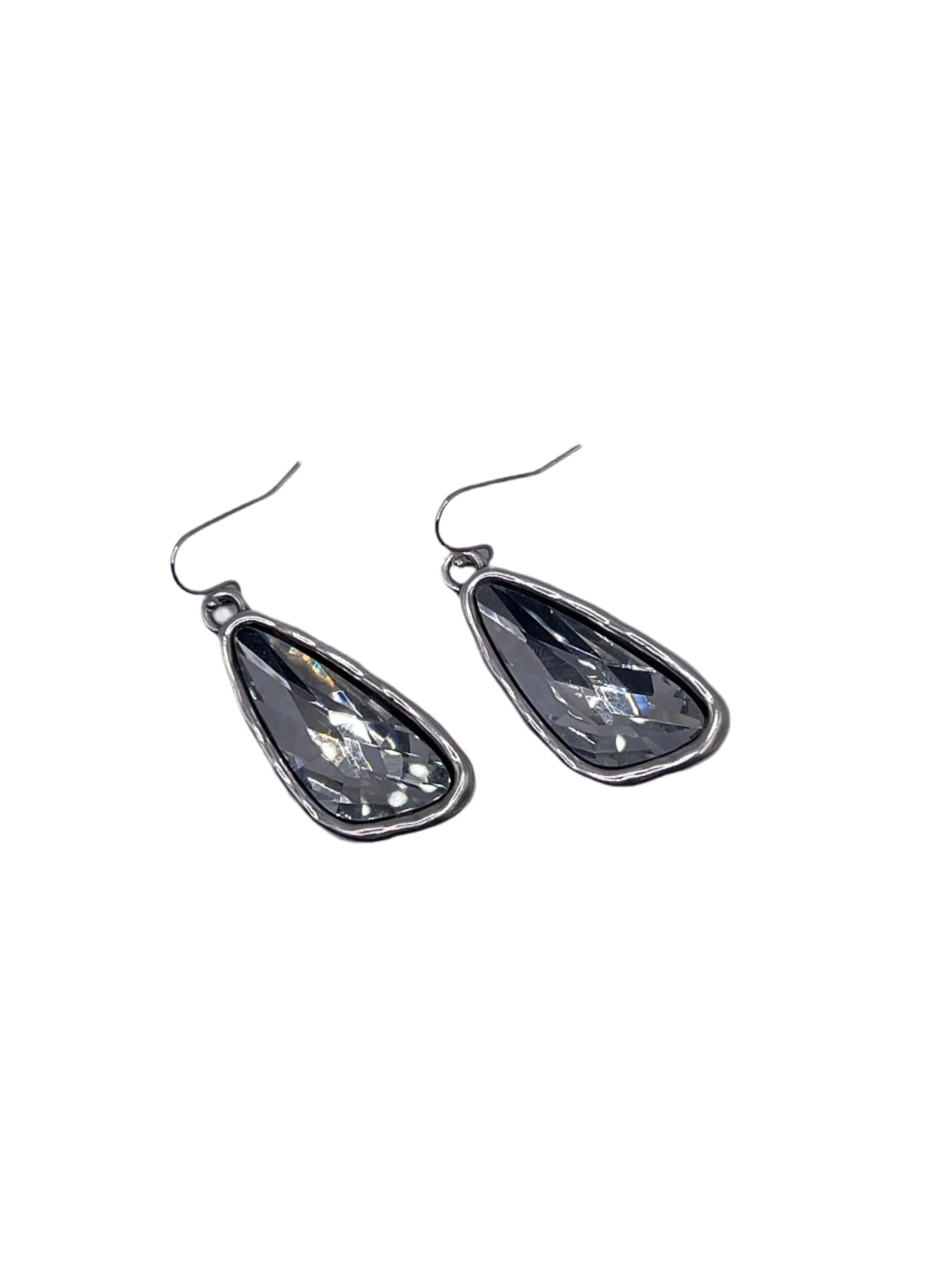 Silver Oblong Pendant Earrings