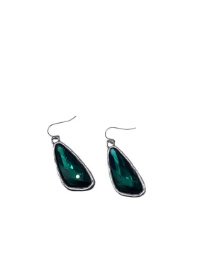 Silver Oblong Pendant Earrings