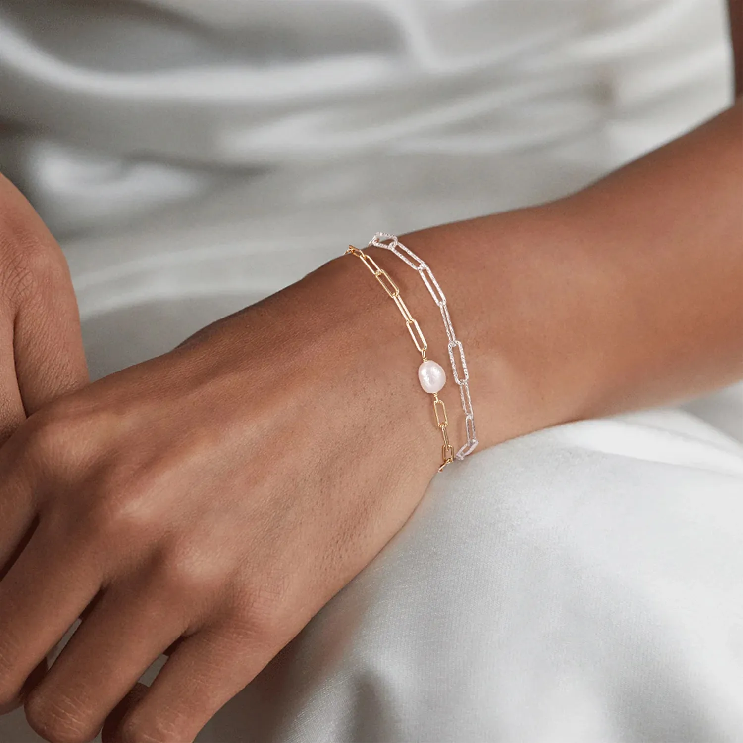 Silver Paperclip Link Bracelet