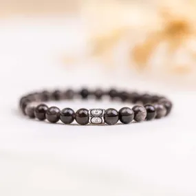 Silver Sheen Obsidian Gemstone Bracelet 6mm