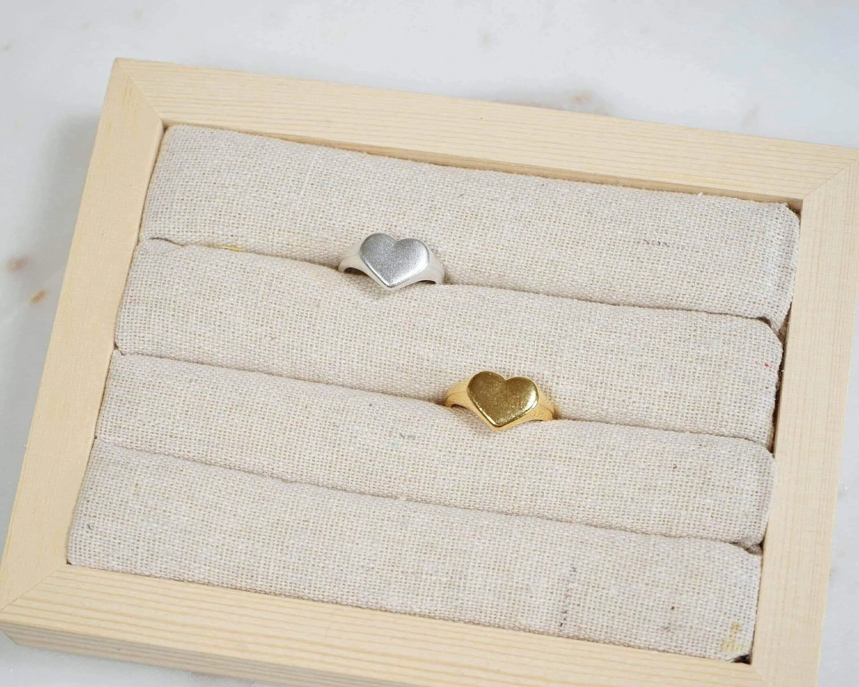 Silver Signet Heart Ring