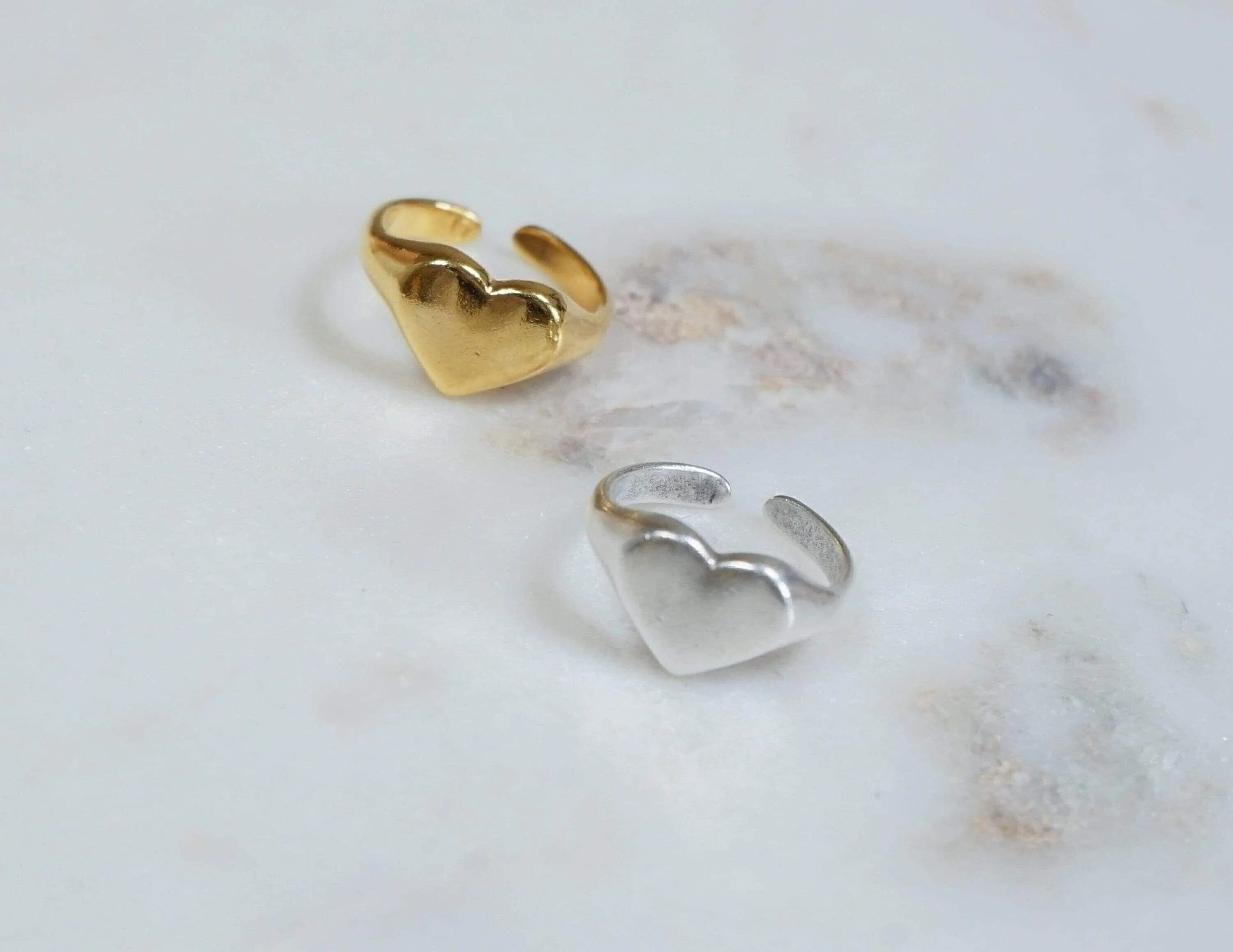 Silver Signet Heart Ring