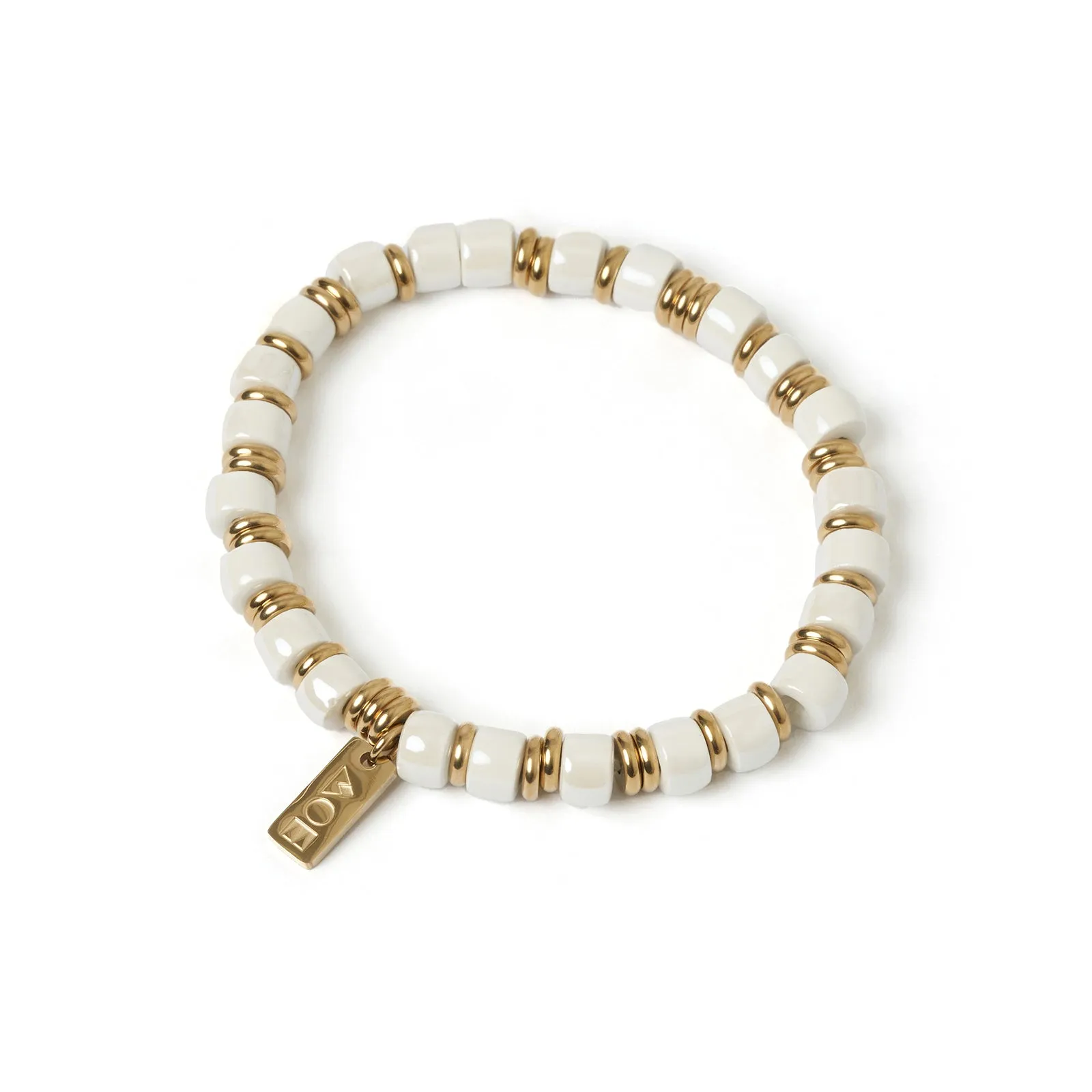 Skylar Ceramic and Gold Bracelet - Vanilla