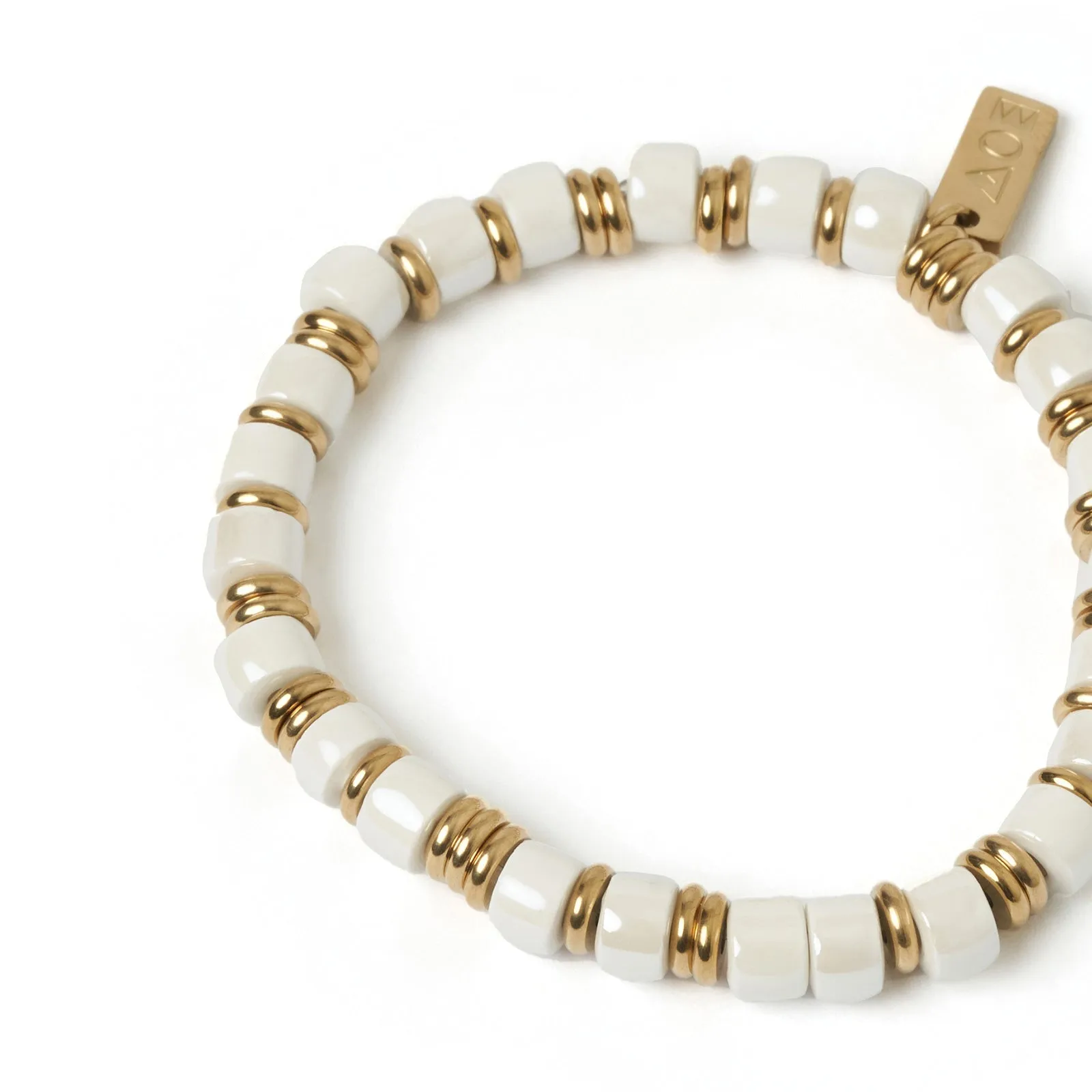 Skylar Ceramic and Gold Bracelet - Vanilla