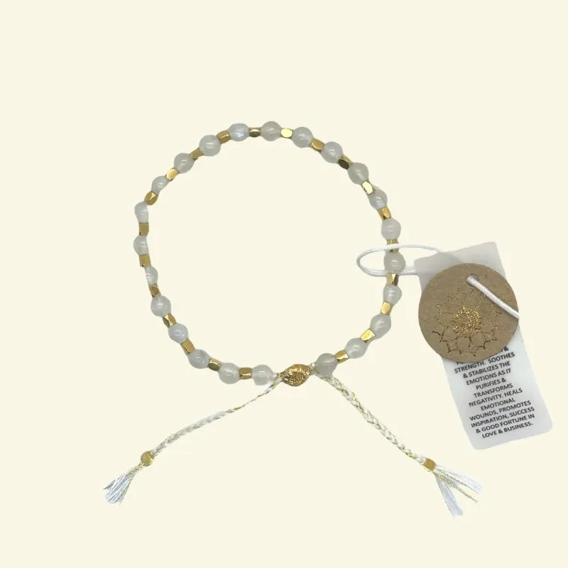 smr | rainbow moonstone yellow gold | Signature Collection bracelet
