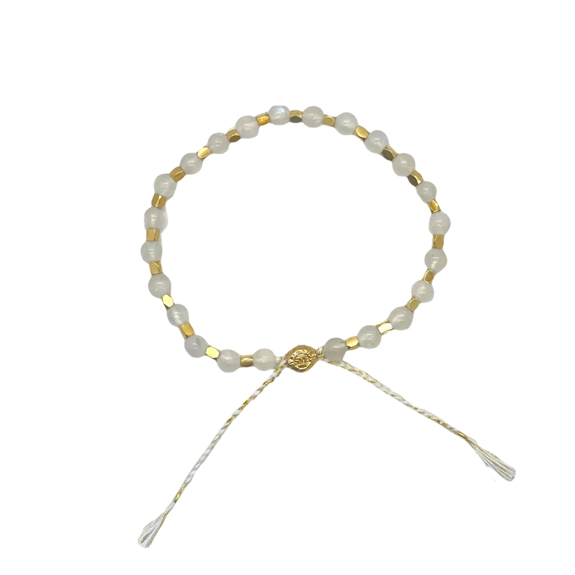 smr | rainbow moonstone yellow gold | Signature Collection bracelet