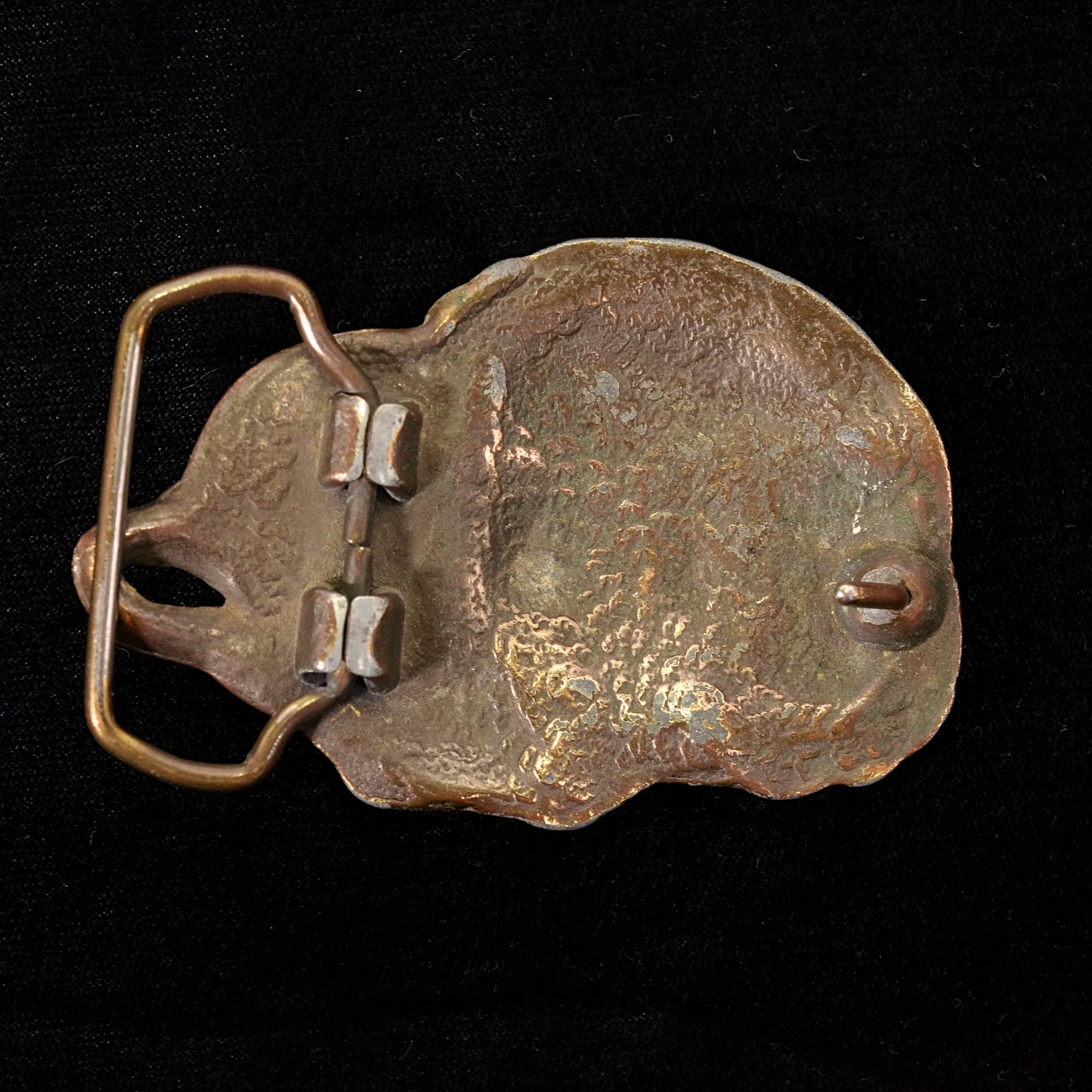 SOLD Vintage Sleeping Lion Brass Hippie Belt Buckle, 129.7 Grams