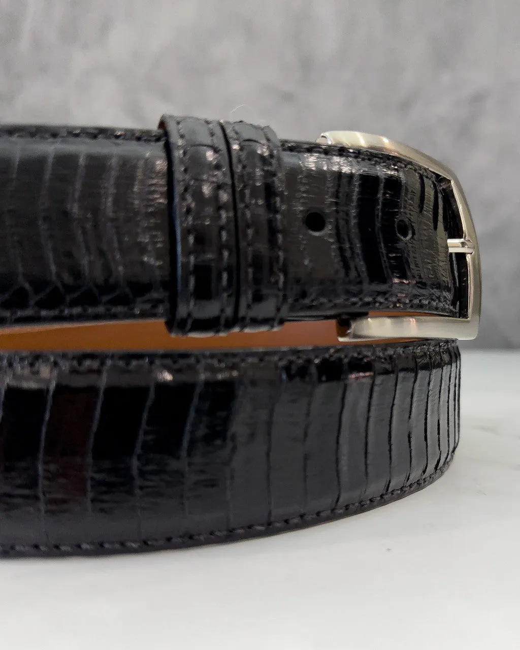 Spitting Cobra Back Cut Belt: Black