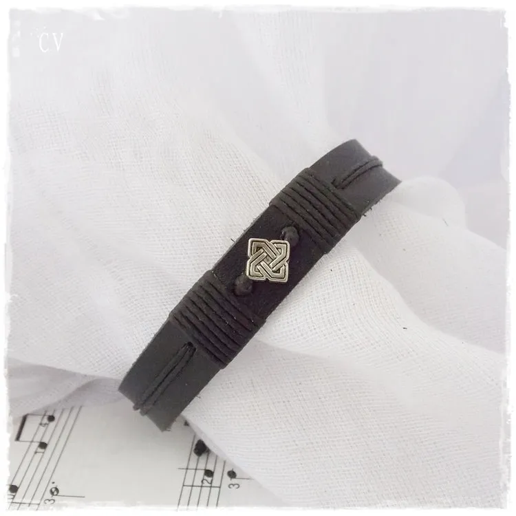 Square Knot Leather Bracelet
