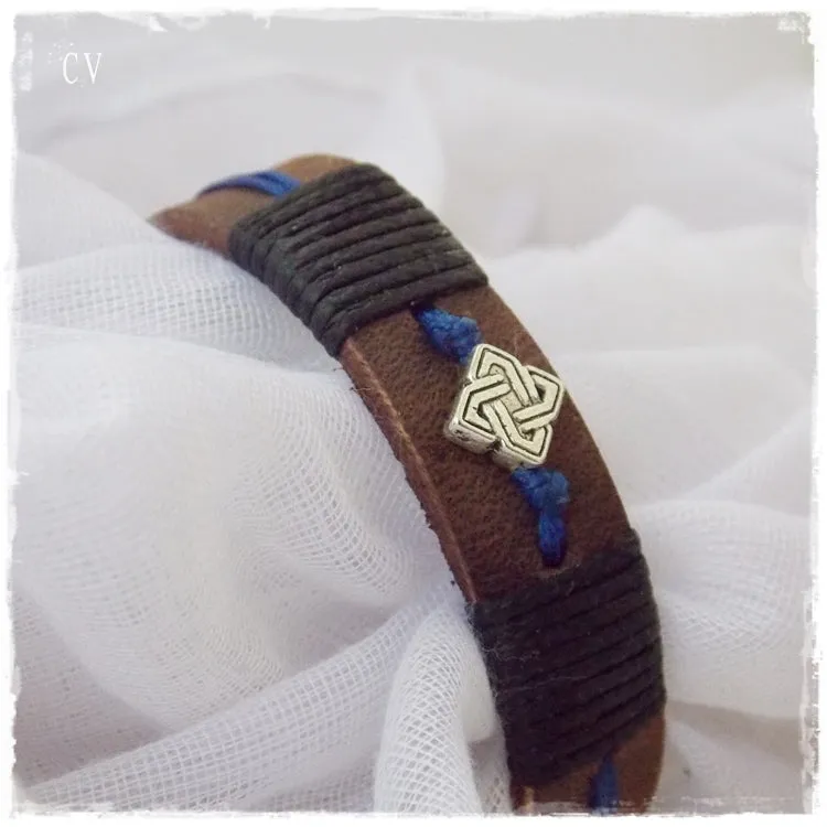 Square Knot Leather Bracelet