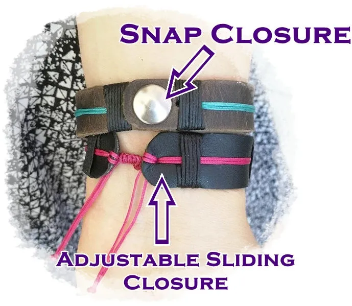Square Knot Leather Bracelet